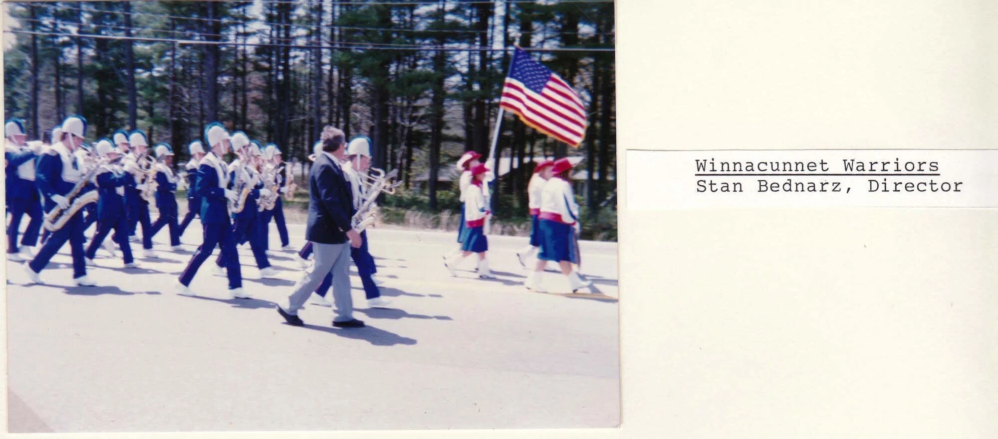  250th Anniversary Parade.  Winnacunnet Warriors band with Stan Bednarz - Director 