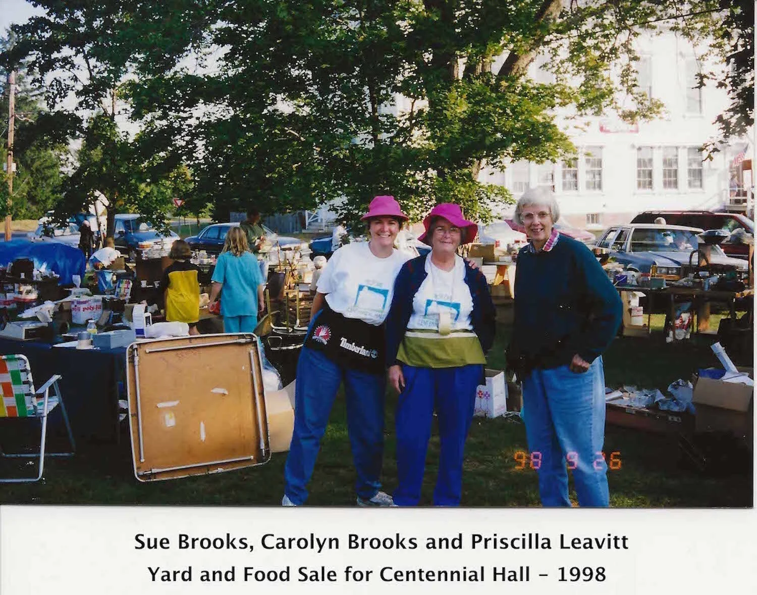 Sue Brooks, Carolyn Brooks and Priscilla Leavitt - Yard and Food Sale for Centennial Hall - 1998