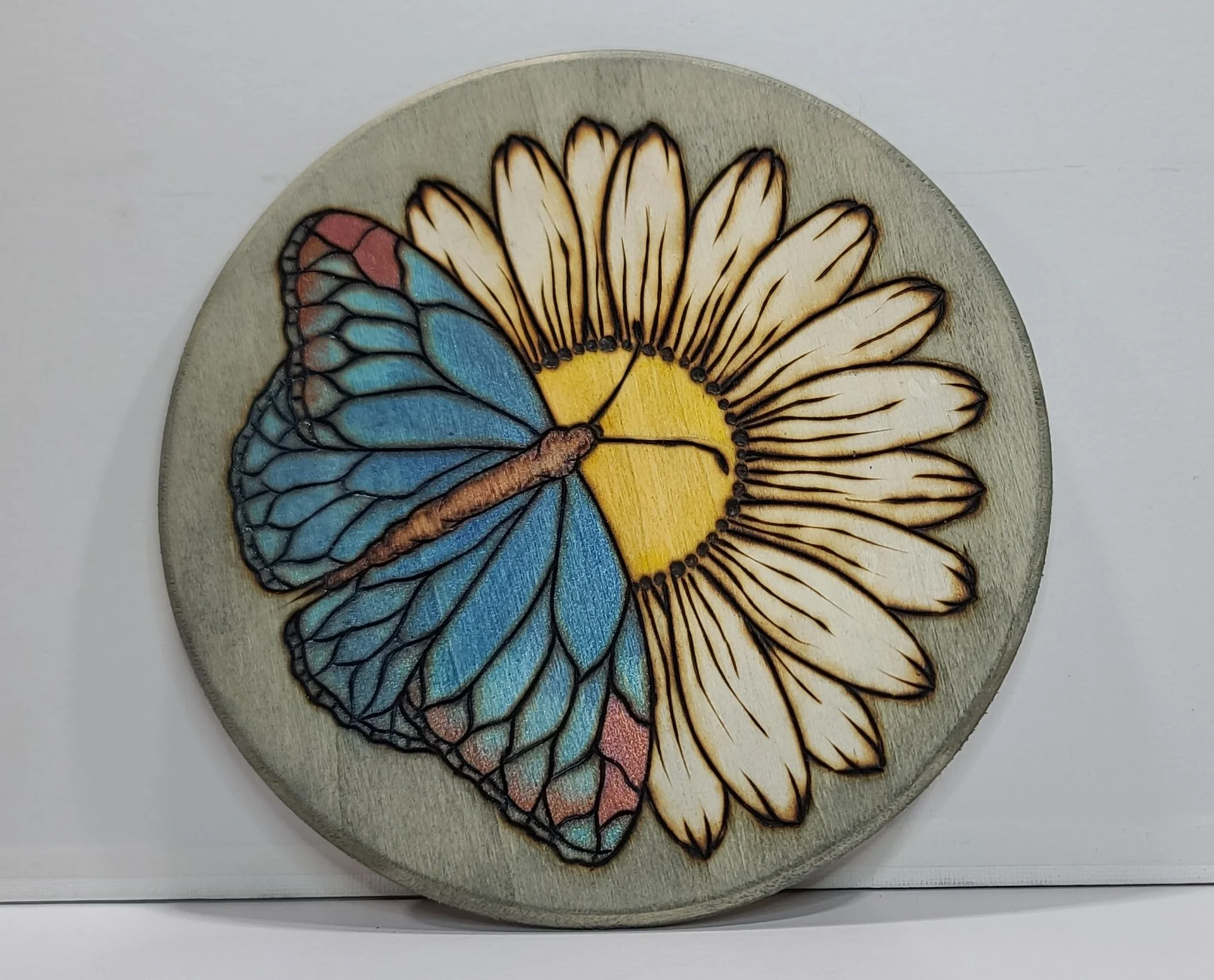 Butterfly & Blossom Wood Burning