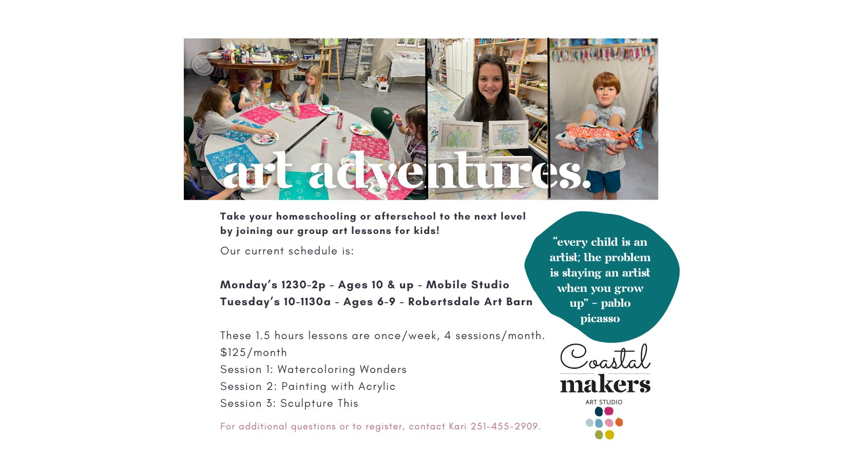 Weekly Art Adventures for Homeschoolers
