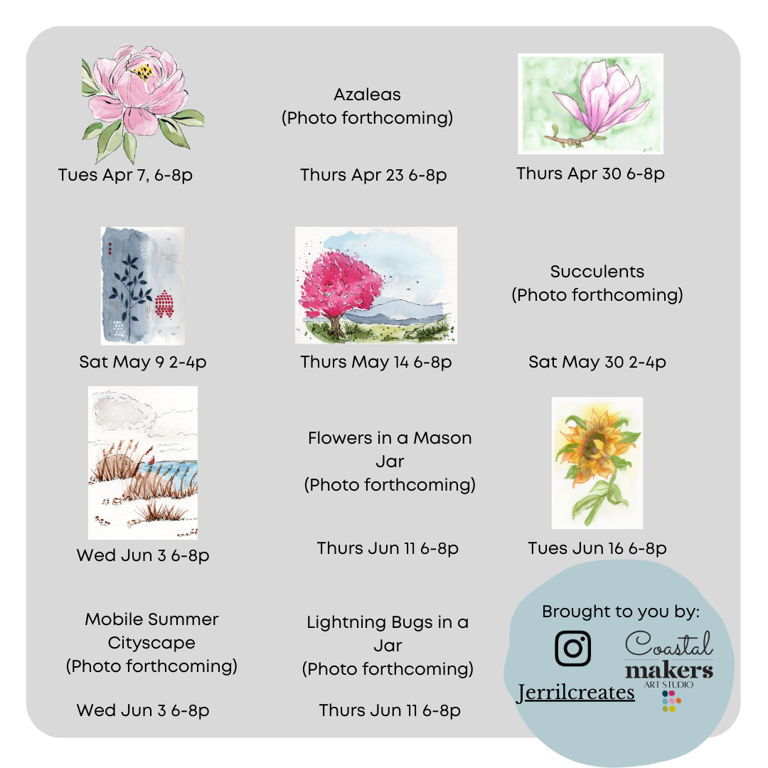 Watercolor Painting with Jerri -Mobile Summer Cityscape