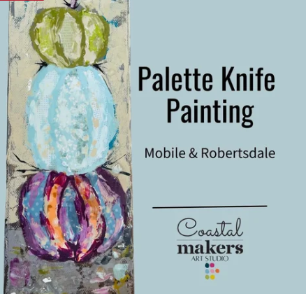 Palette Knife Painting - Stacked Pumpkins