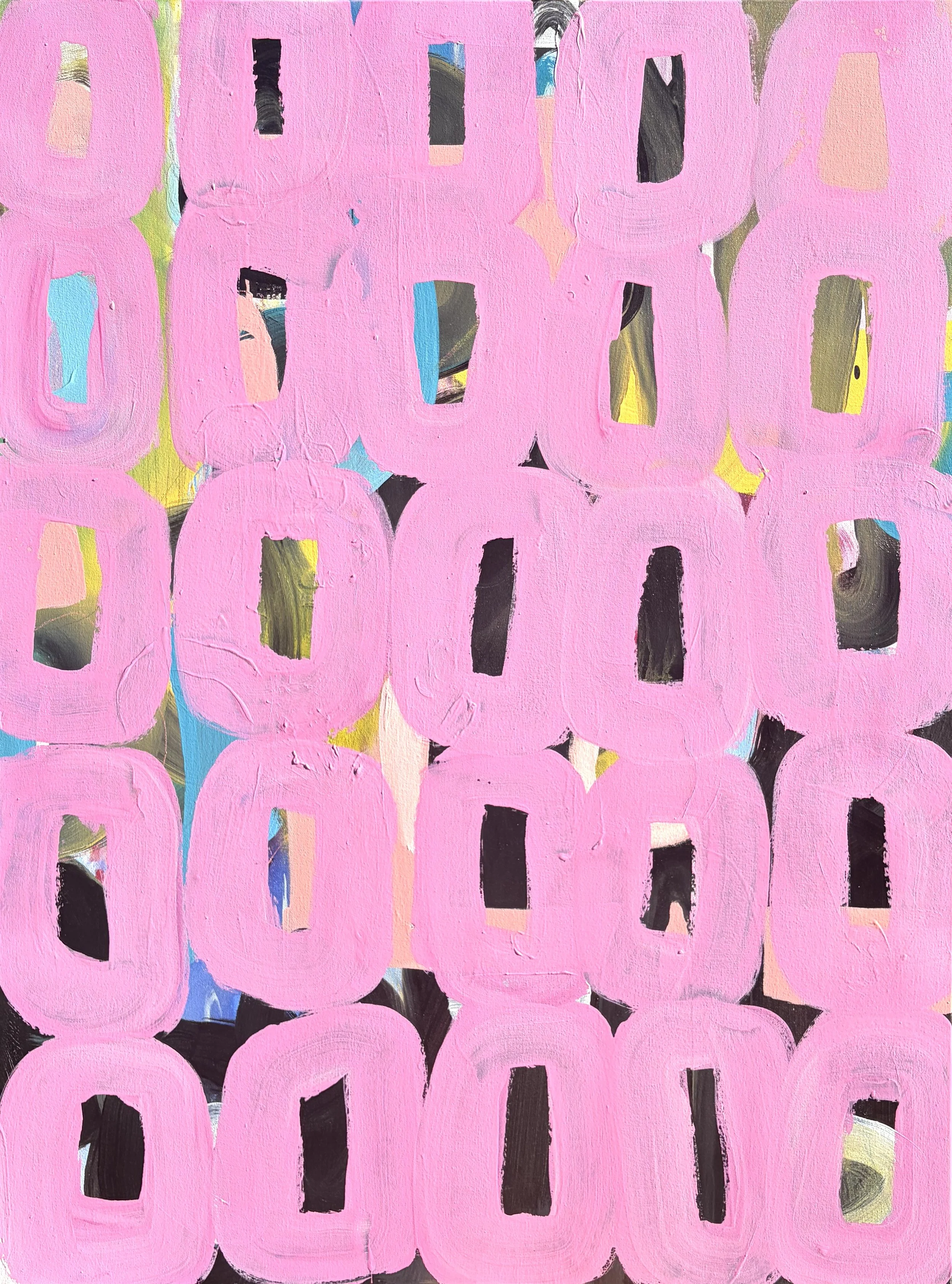  Hot Pink 5x5, 2026, 48"x36" Acrylic and HousePaint on Canvas 2026 