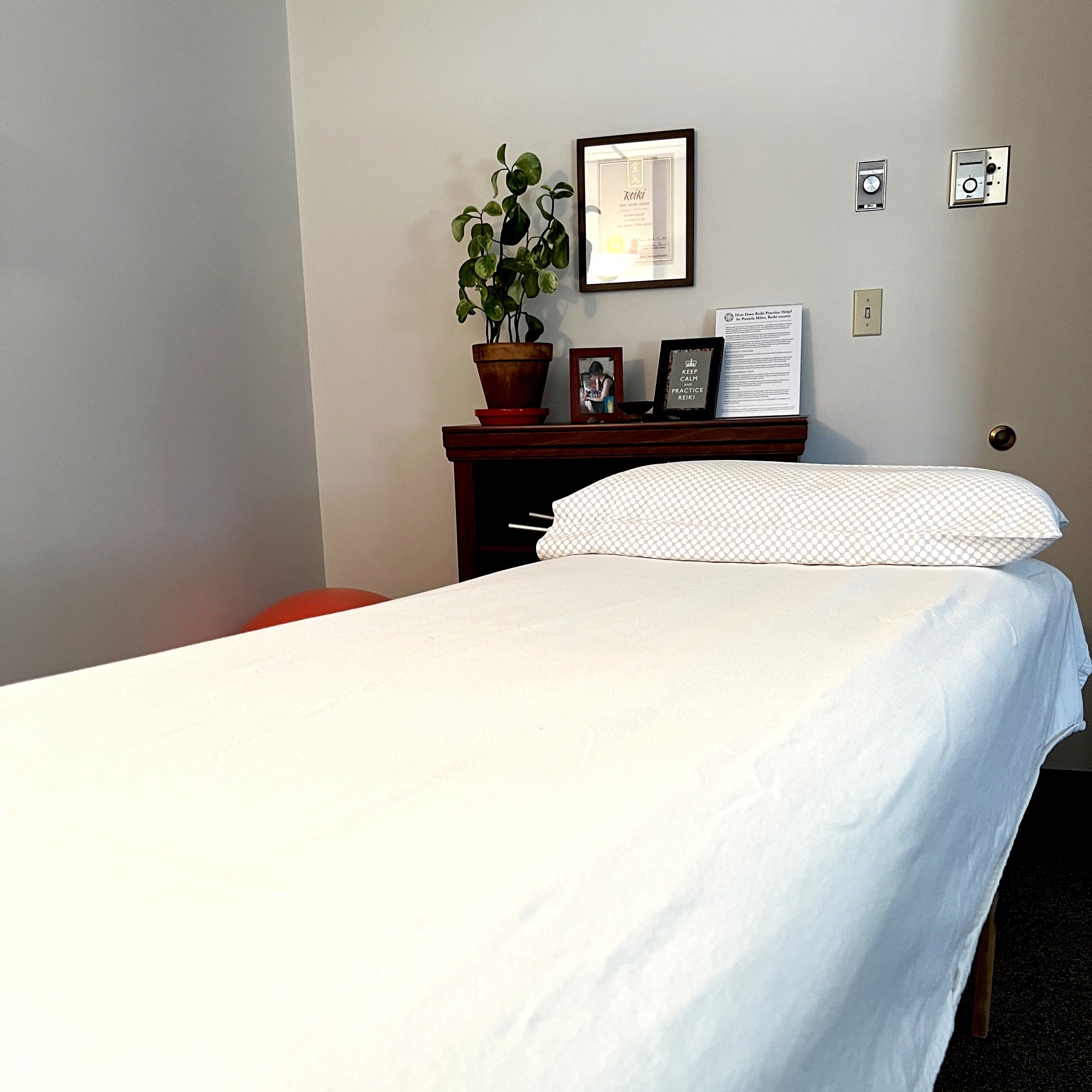 Orange Flower Healing client room