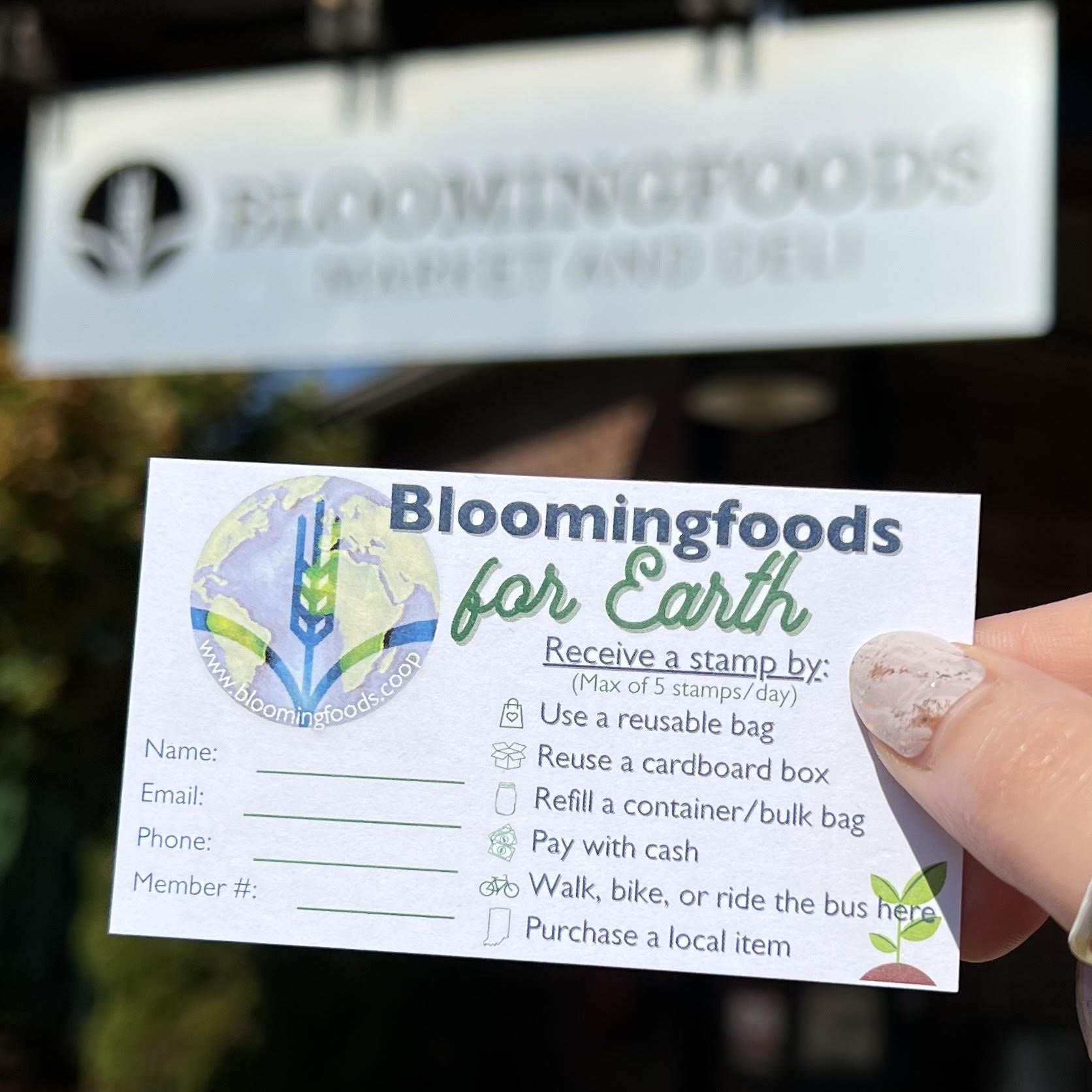 Bloomingfoods for Earth Rewards Cards