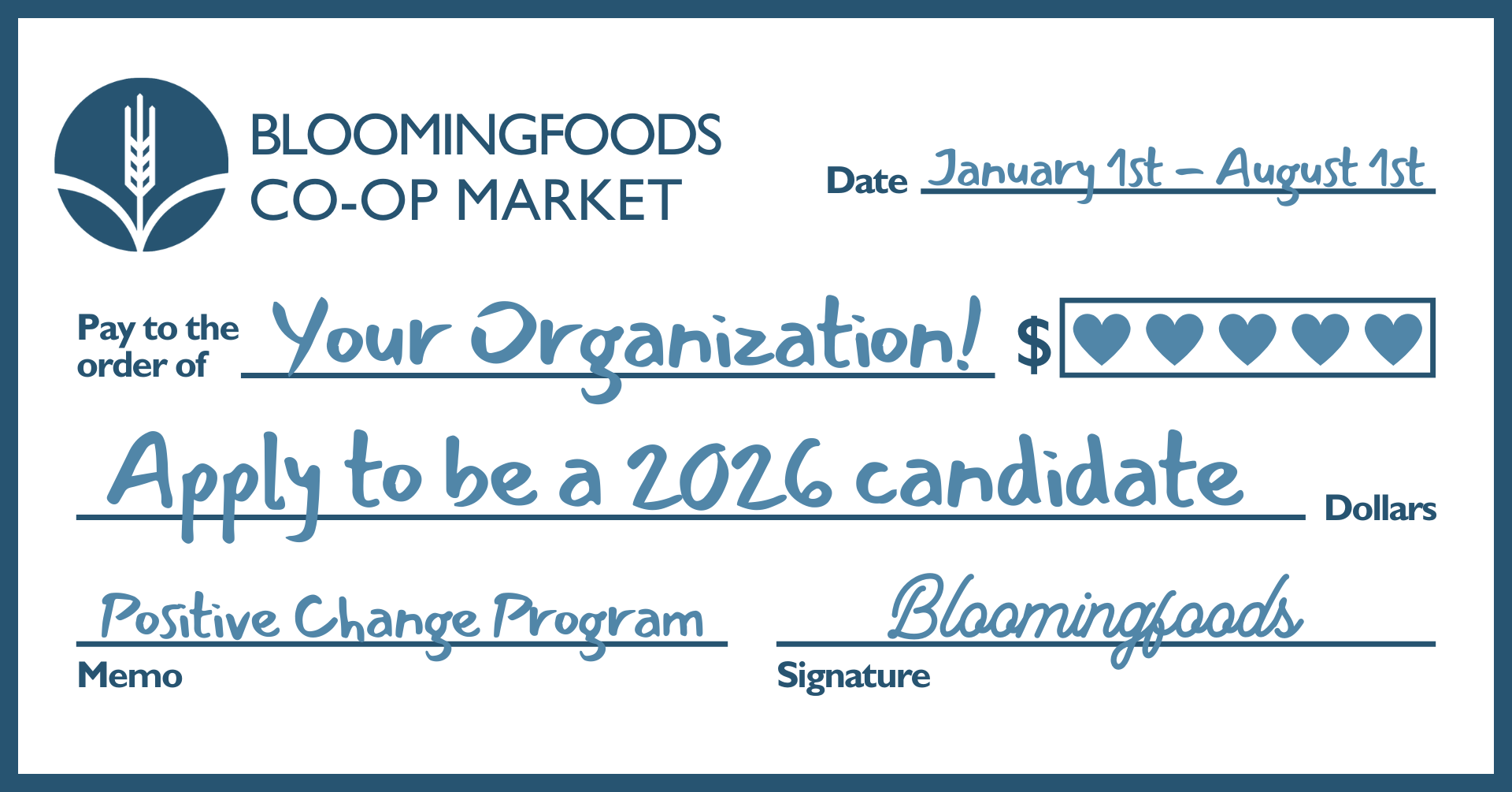 Apply to Become a 2026 Positive Change Candidate!
