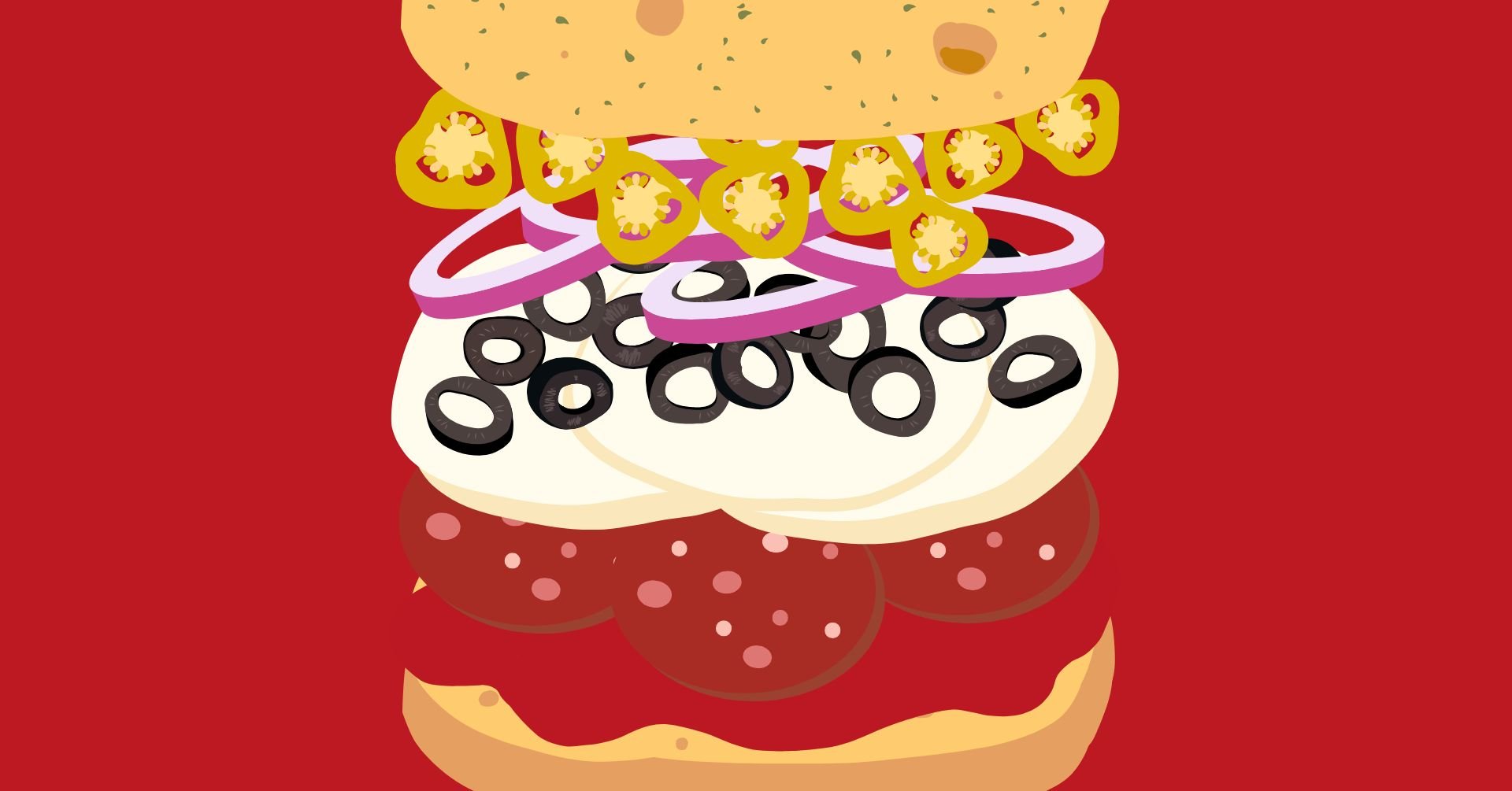 Enjoy our February Sandwich of the Month — The Pizza My Heart!