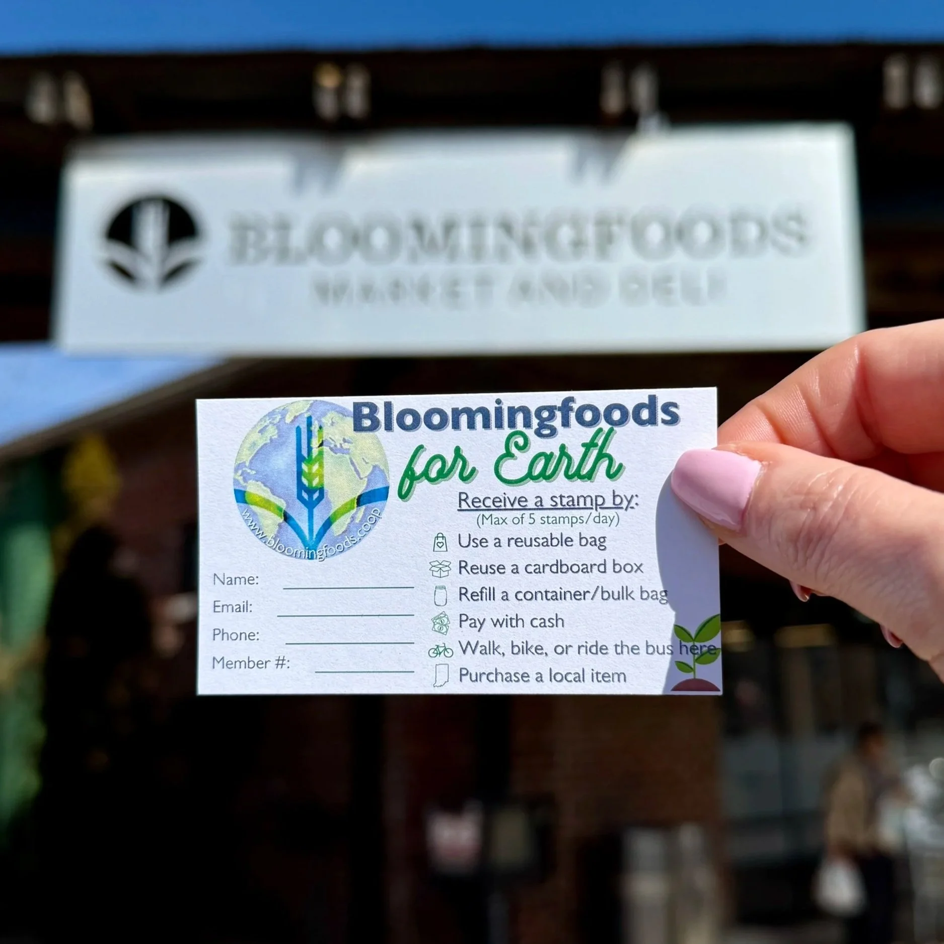Bloomingfoods for Earth Rewards Card