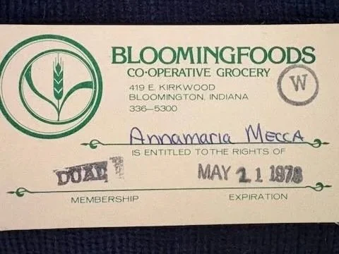 Annamaria's Member card from the 70's