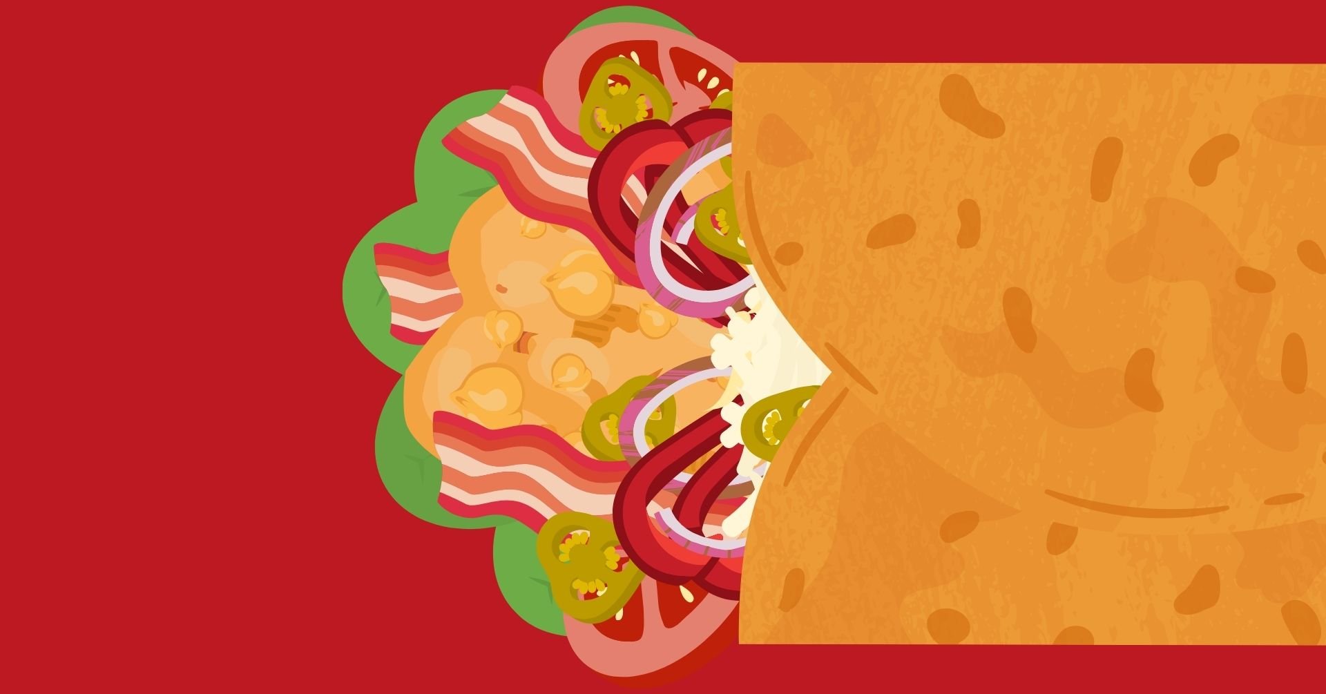 Enjoy our September Sandwich of the Month — The Smokey Bacon Chickpea Wrap!
