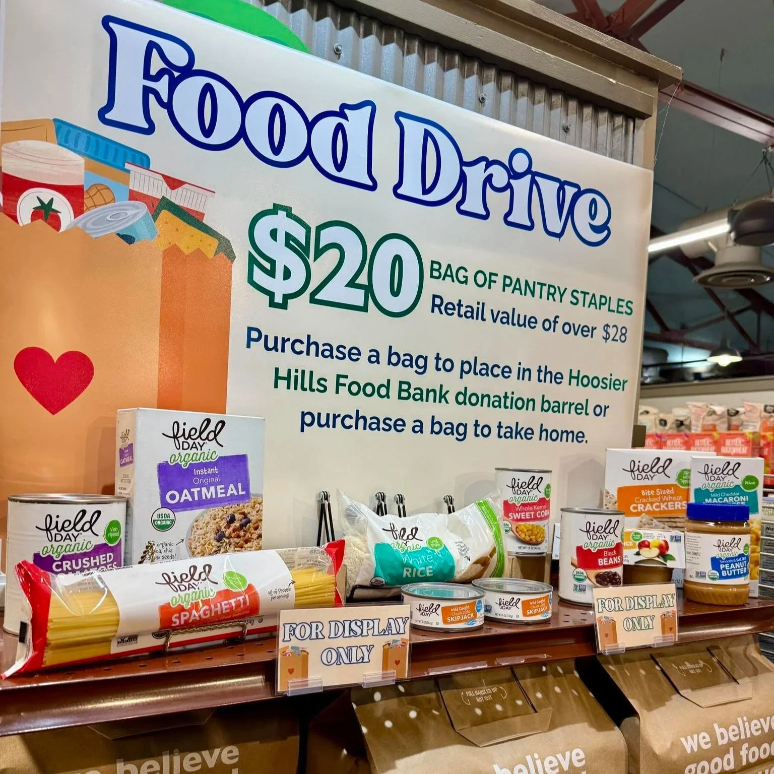 Pantry staples included in Food Drive bags