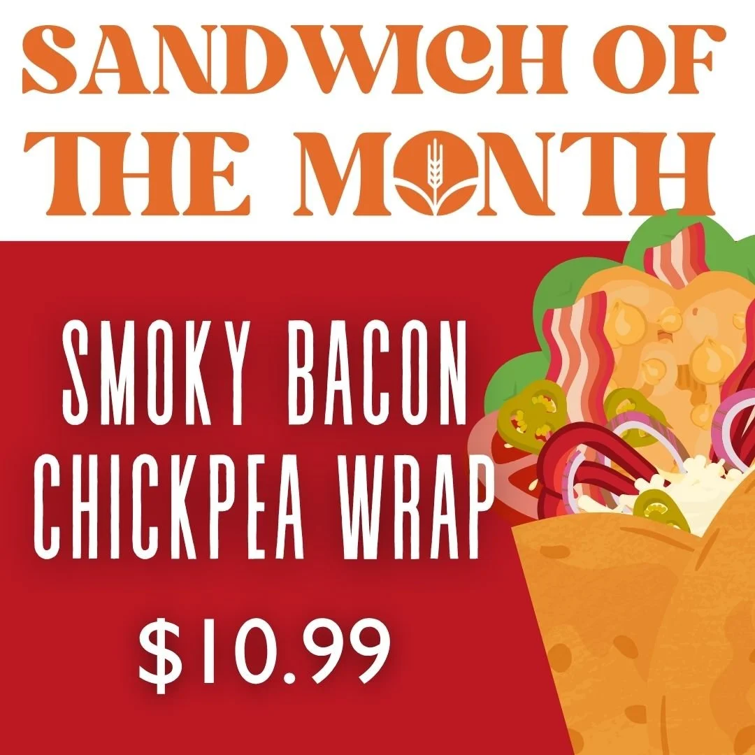 September Sandwich of the Month – Smoky Bacon Chickpea Wrap – $10.99