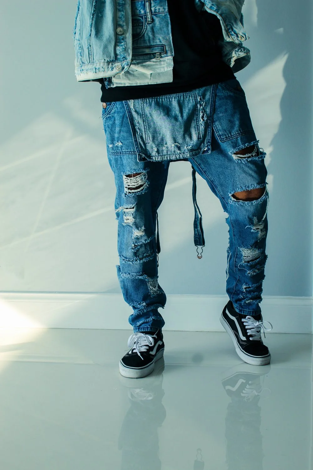 distressed overalls men