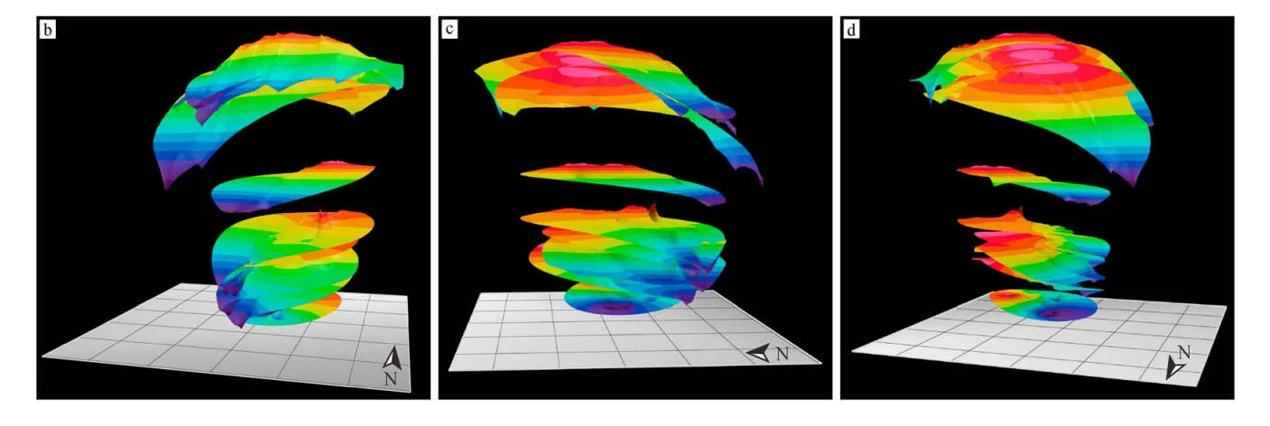3D model of Korolev crater built from radar results from MRO’s SHARAD instrument. The distance from the top to the estimated bottom is about 1.8 km. - Credit: Brothers et al., Figure 4, 2016