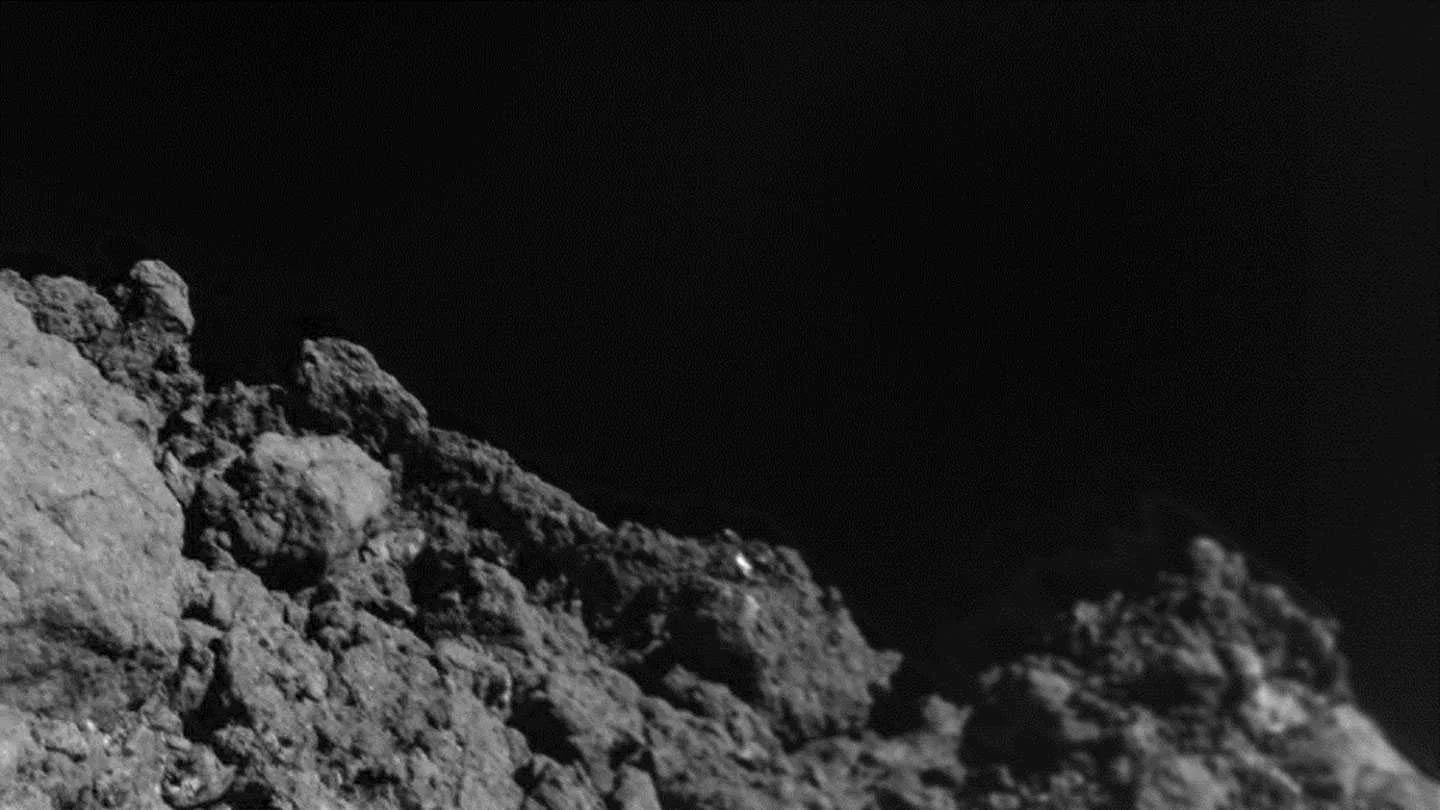 Surface of Ryugu taken from the MASCOT lander a few meters before touchdown. In-situ analysis of asteroids allows direct observations of regolith characteristics and inner structure analysis. Credit: MASCOT/DLR/JAXA.