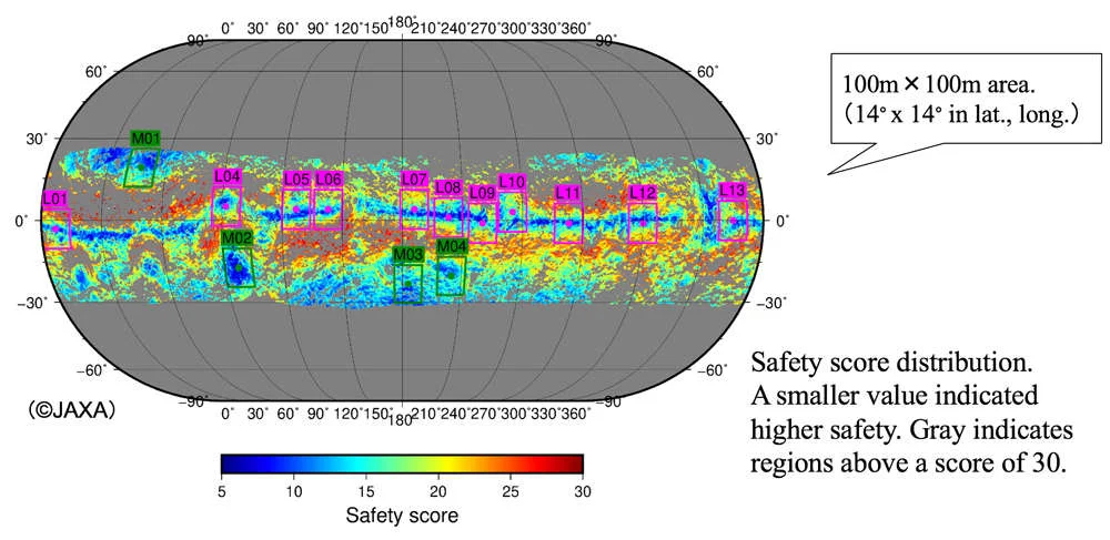 Safe areas to touchdown on Ryugu