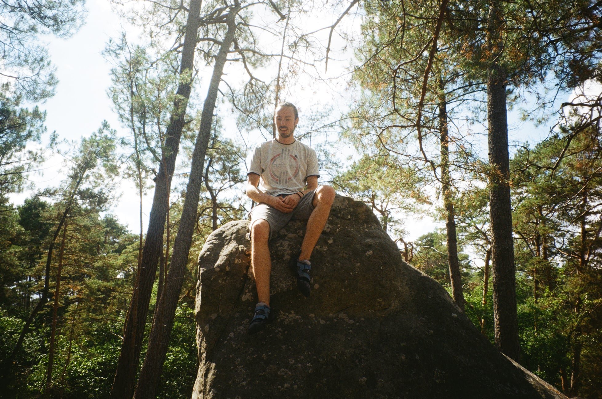 Me, happy after my first climb at Fontainebleau