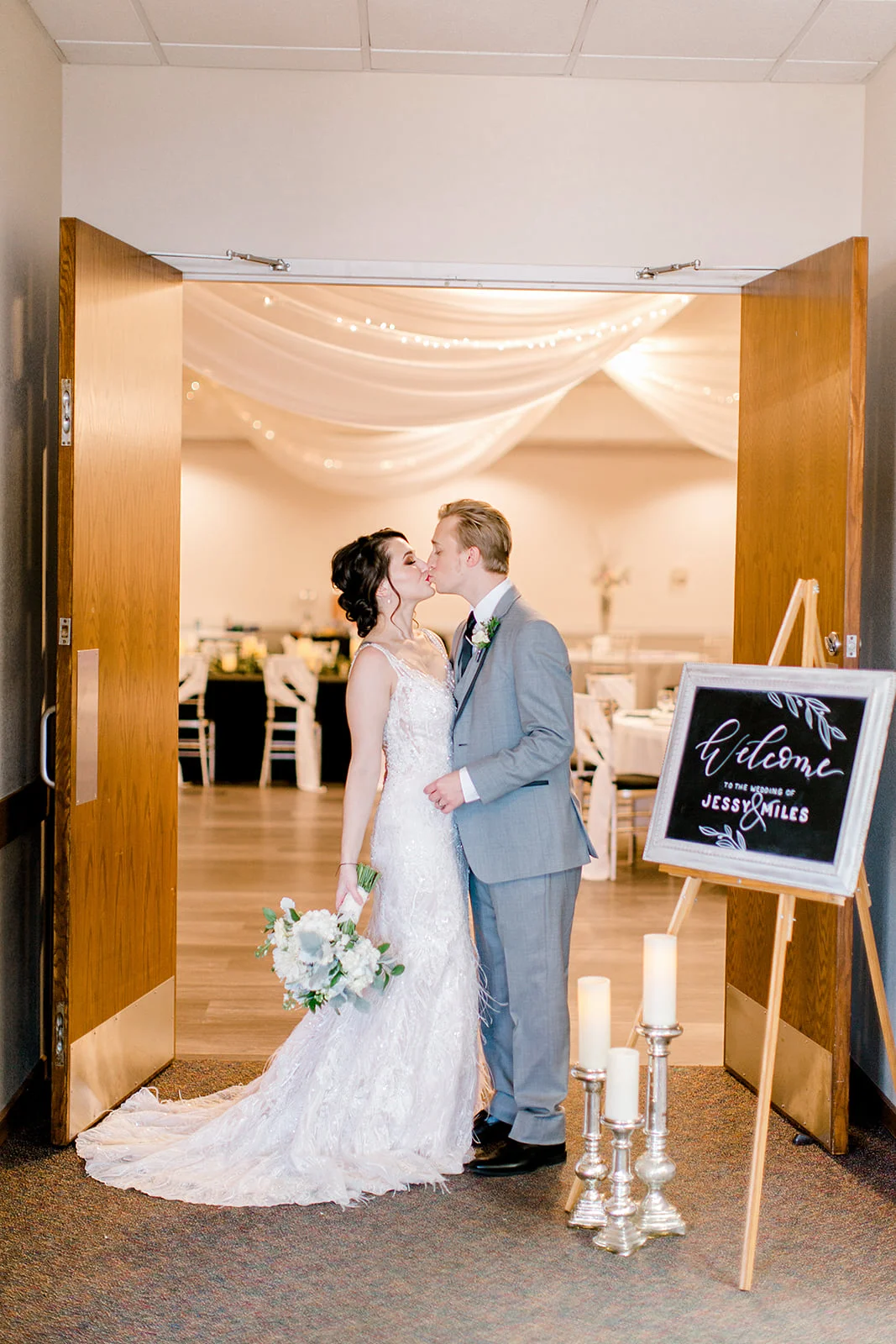 Photo by Rachel Graff Photography | wedding banquet hall at Royal Cliff south metro Minnesota | right before the grand march