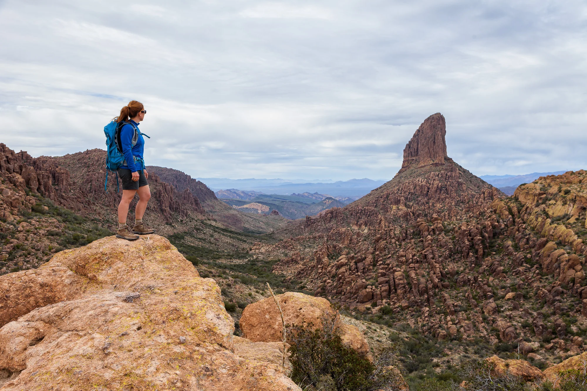 Hiker Enjoying View of Weaver's Needle from Fremont Saddle-Edit.jpg