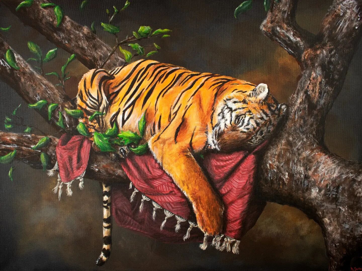 &quot;Cat Nap&quot;
48&quot; x 36&quot;
Acrylic on canvas
SOLD

The original has sold but prints are now avaialble on my website! Link in bio
_______

#tiger #bengaltiger #turkish #blanket #sleepingcat #naturelover #bigcats #acrylicpainting #artifthe