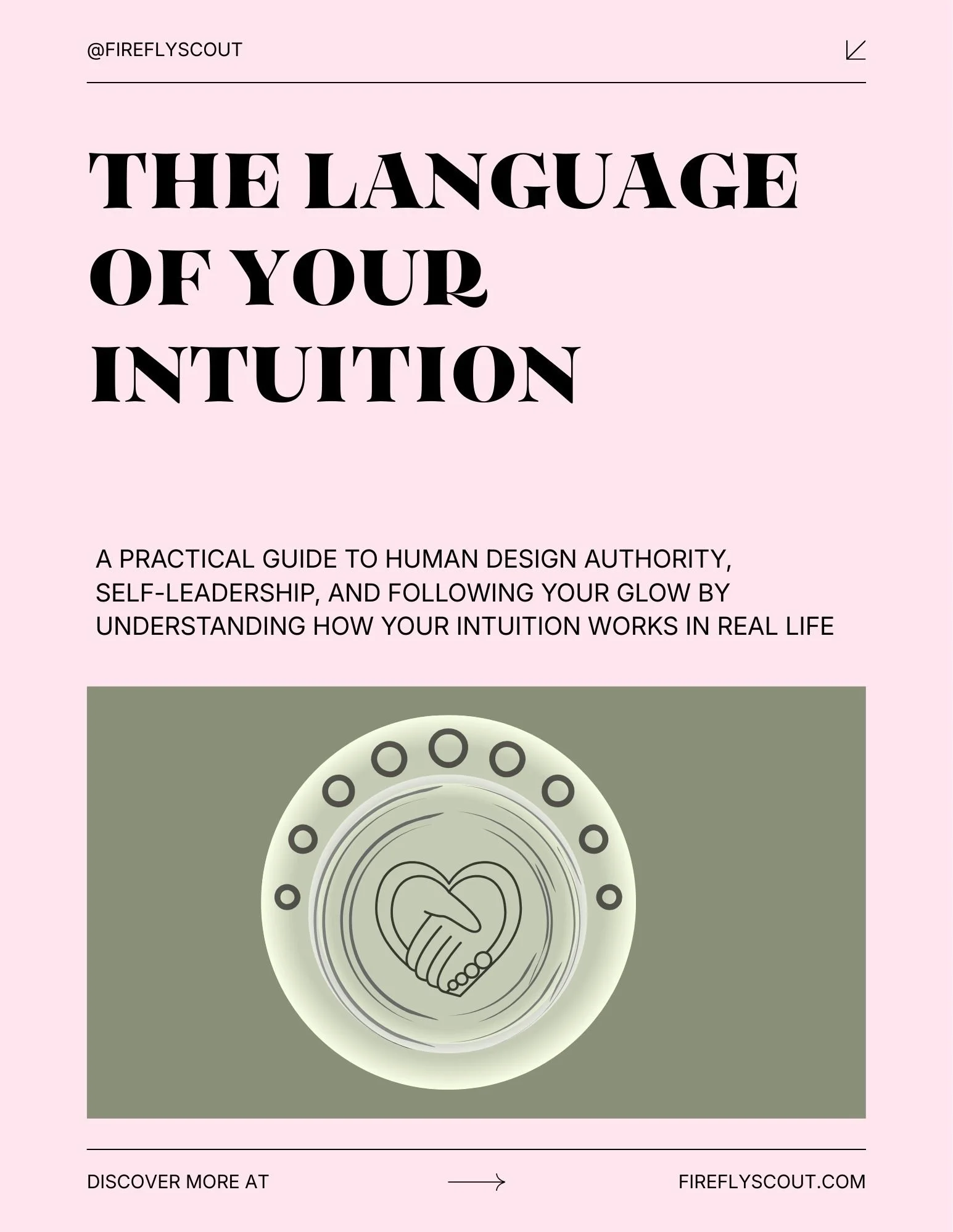 Human Design Authority Workbook cover with Language of Your Intuition text over light pink background