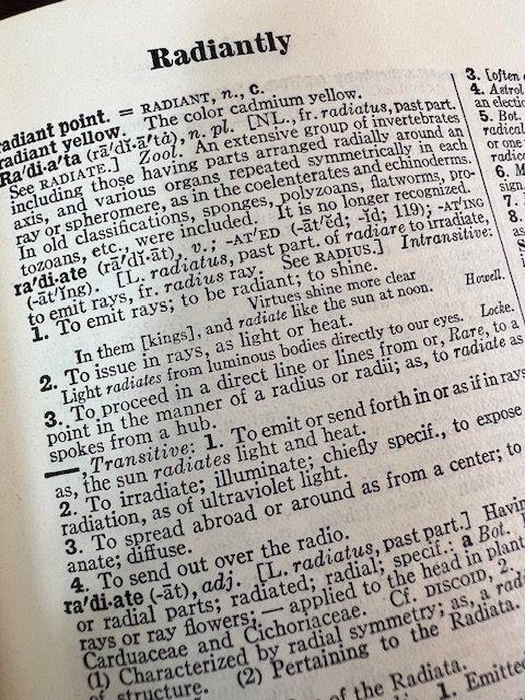 Photo of the word Radiate in the dictionary