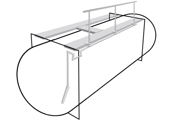 Ground operated handrail