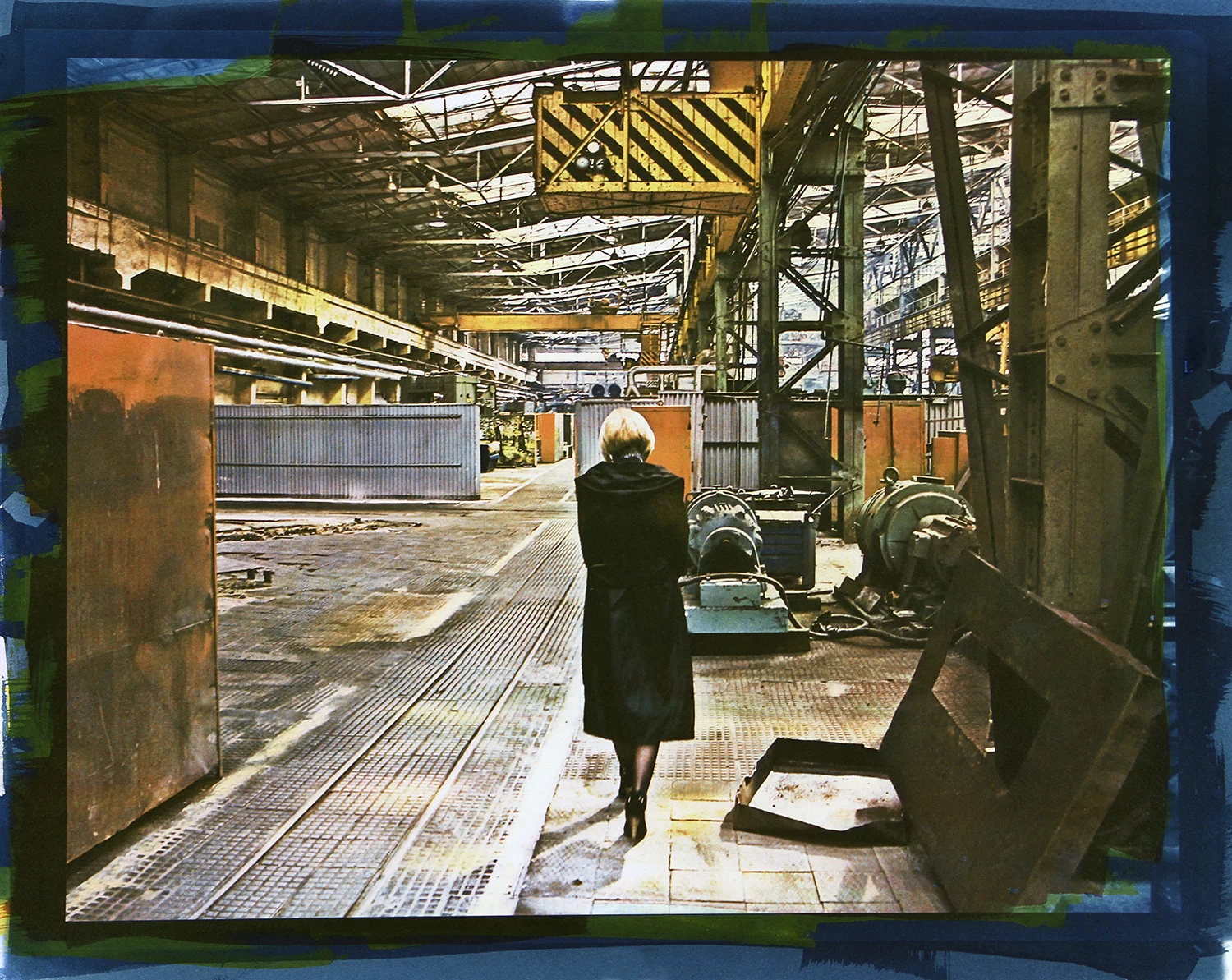 Tri Color gum print: Woman in Russian Factory