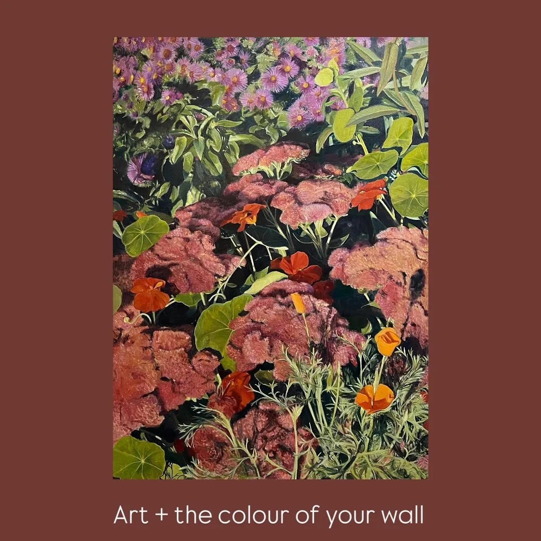 Just some background colour conversation. Bring some into your home, it does wonders. 

Have you noticed how you can make a painting sing by choosing the right wall colour? And for those adventurous people out there, have you seen a painted wall brus