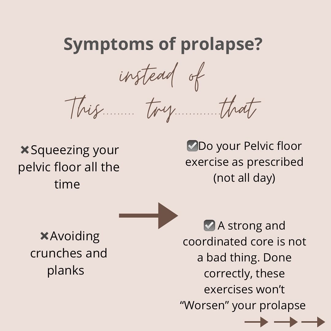 The This vs That of prolapse symptoms

One of the biggest mistakes I see my clients make is keeping everything &ldquo;on&rdquo; for all daily activities &hellip;&hellip; their pelvic floor, their core, tensing their butt. Yes we want these muscles to