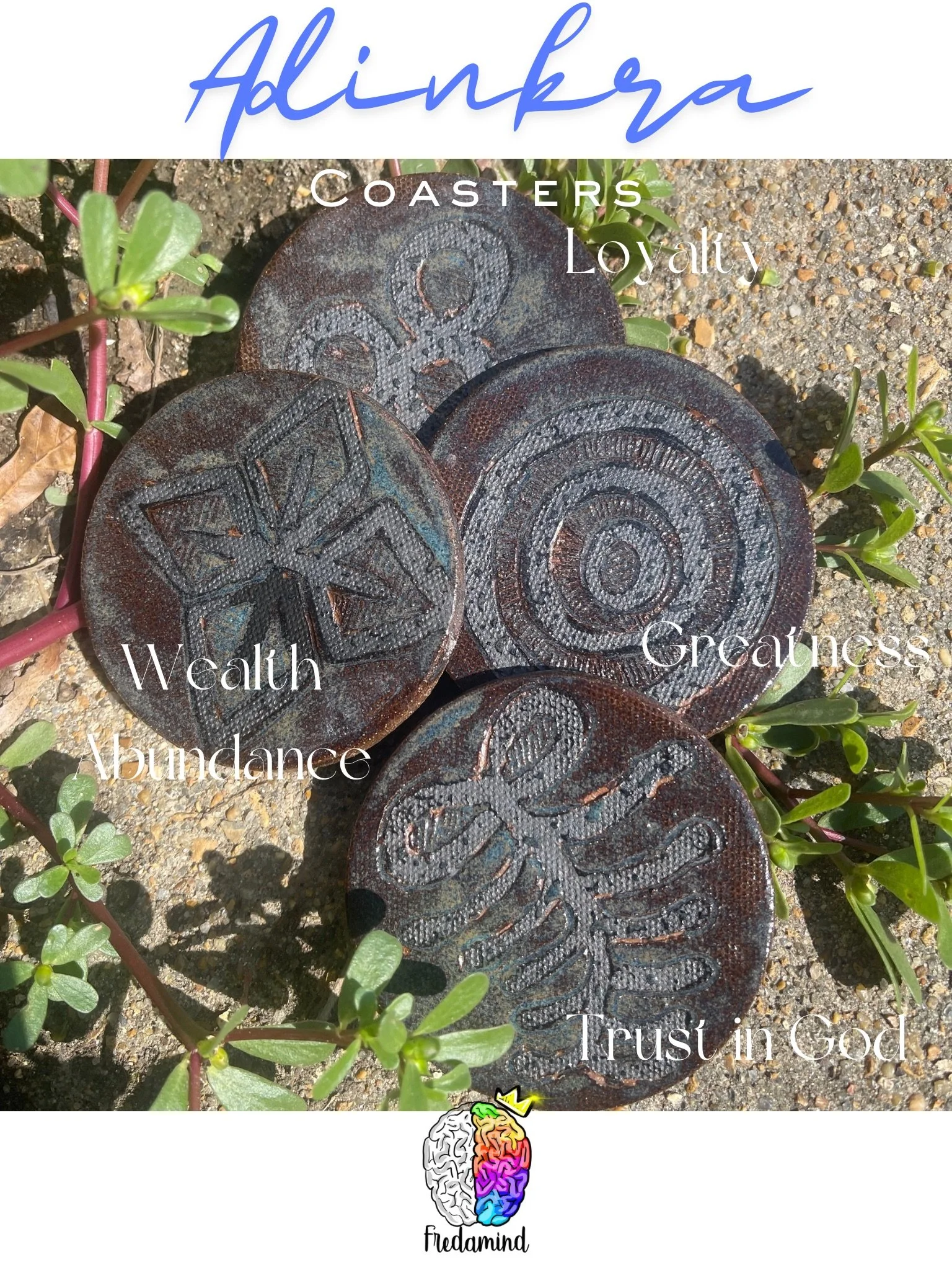 Ocean Adinkra Coaster Set
