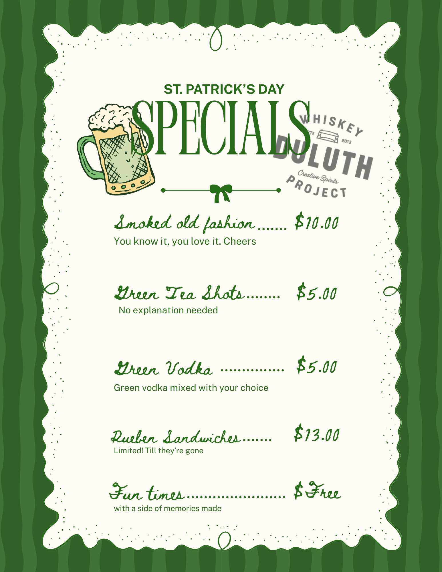 St. Day Specials!