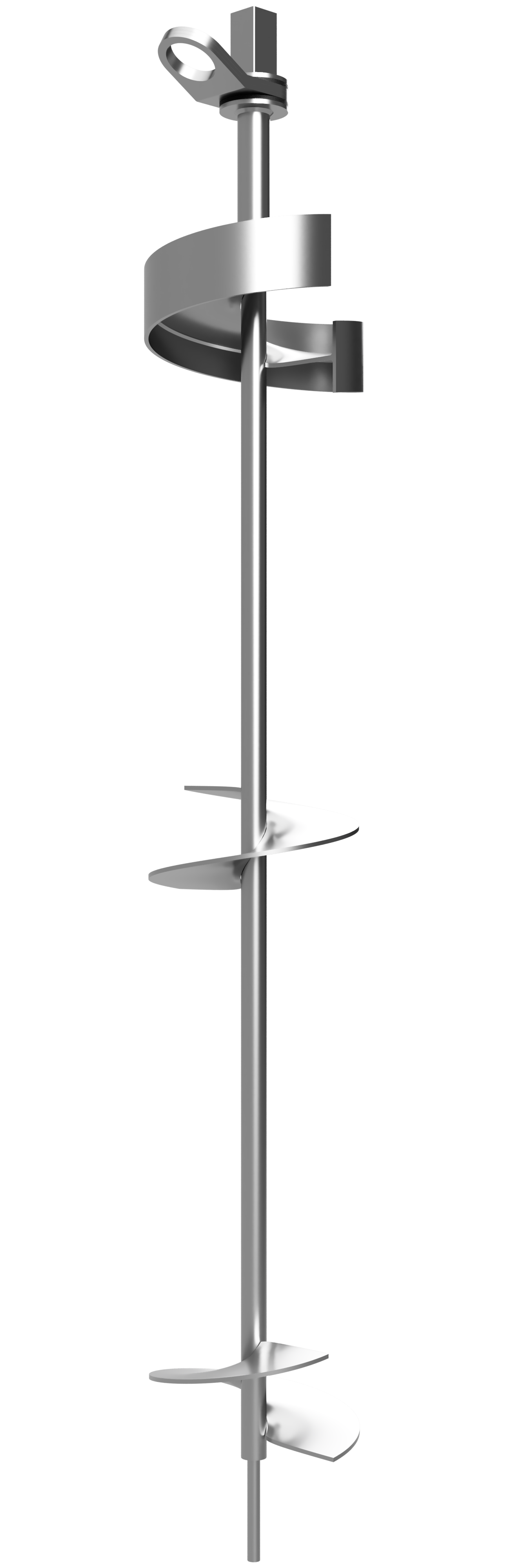 Image of a Sturdy Set helical anchor that is very long and deep