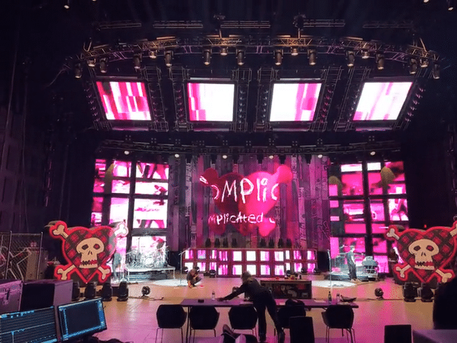 Avril Lavigne Stage prep during pre production