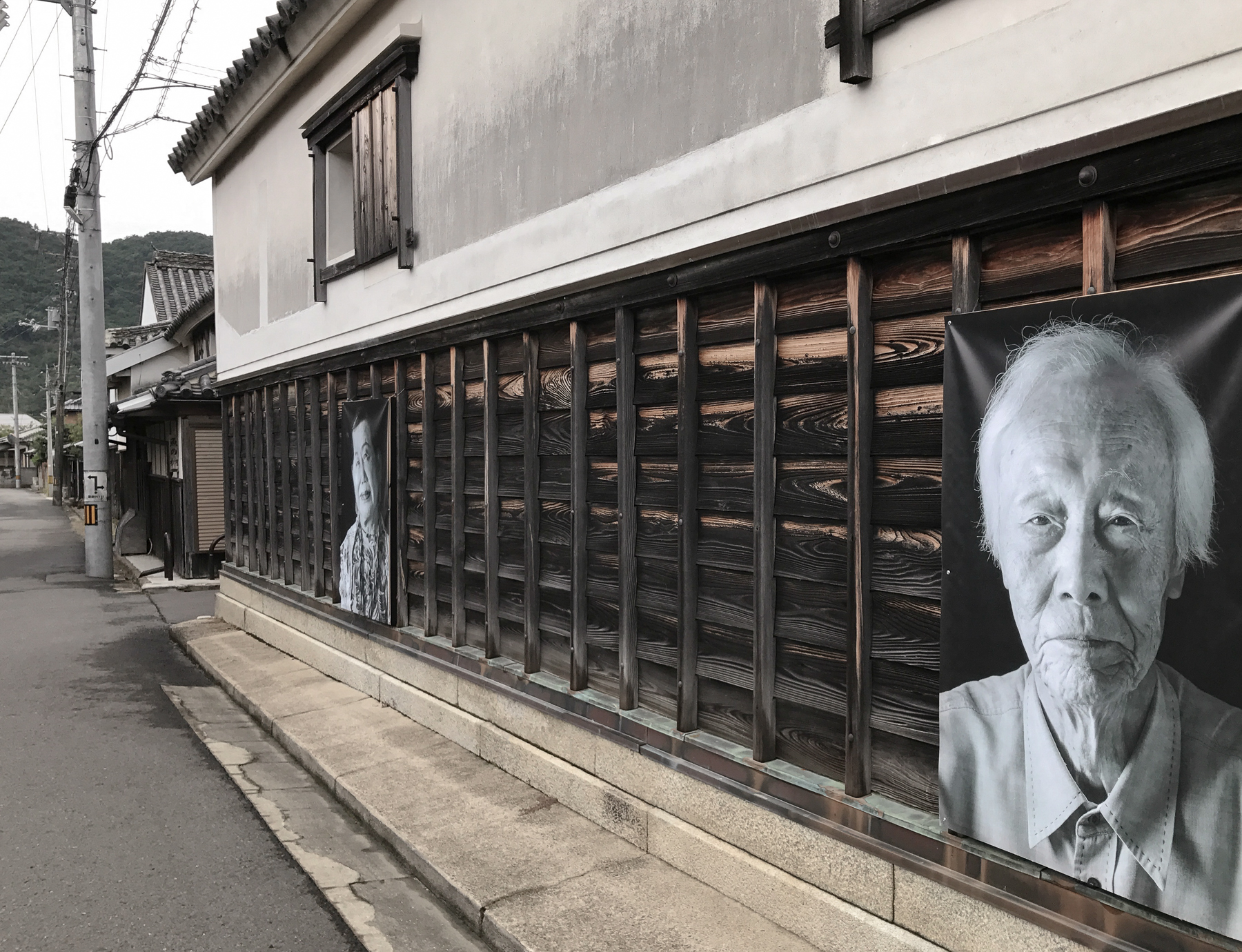 installation view of images from The Eyes of Hiketa in the exhibition Seeing Through the Garden in Hiketa, Japan, 2017