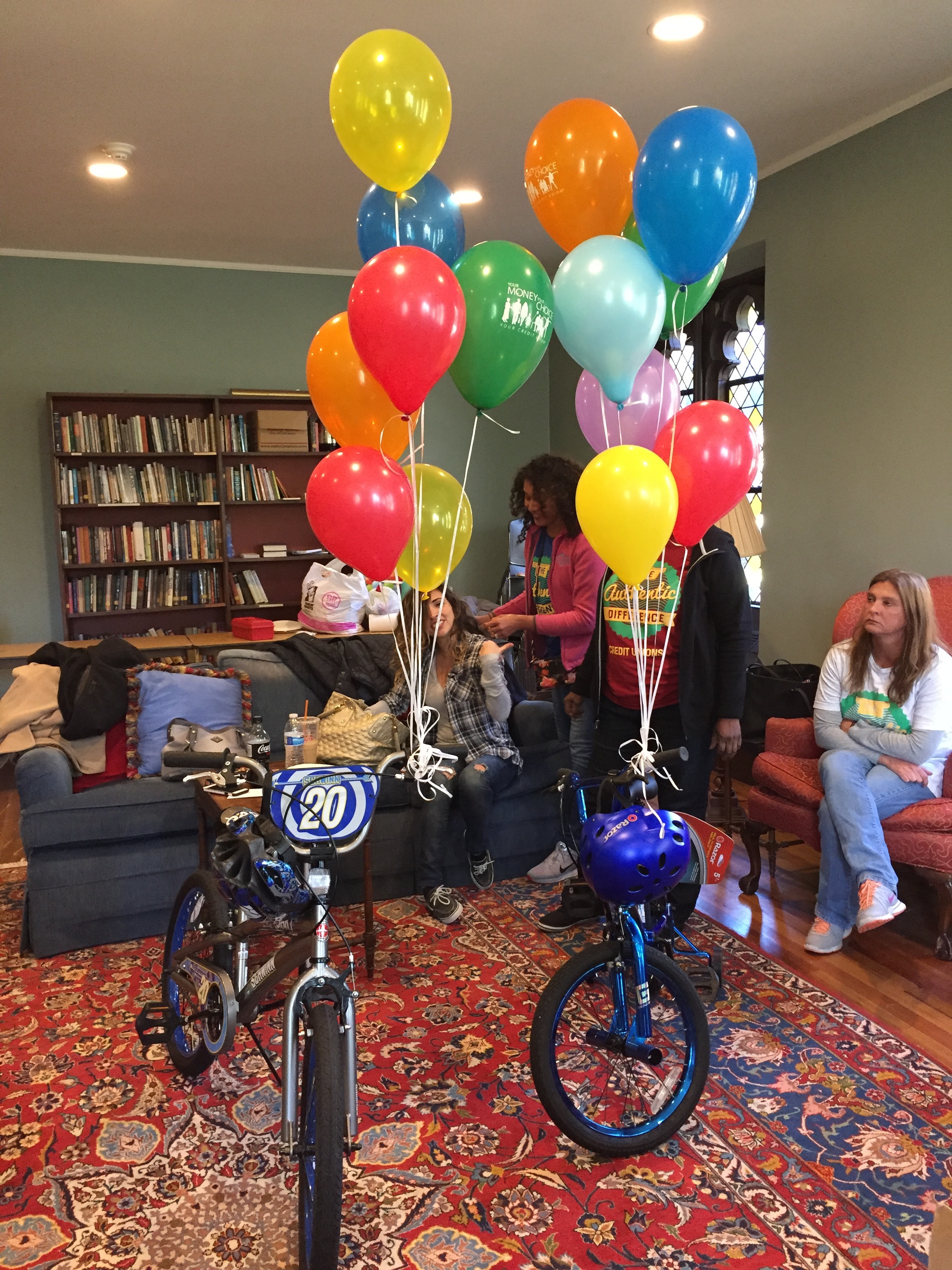 Balloons with bicycles