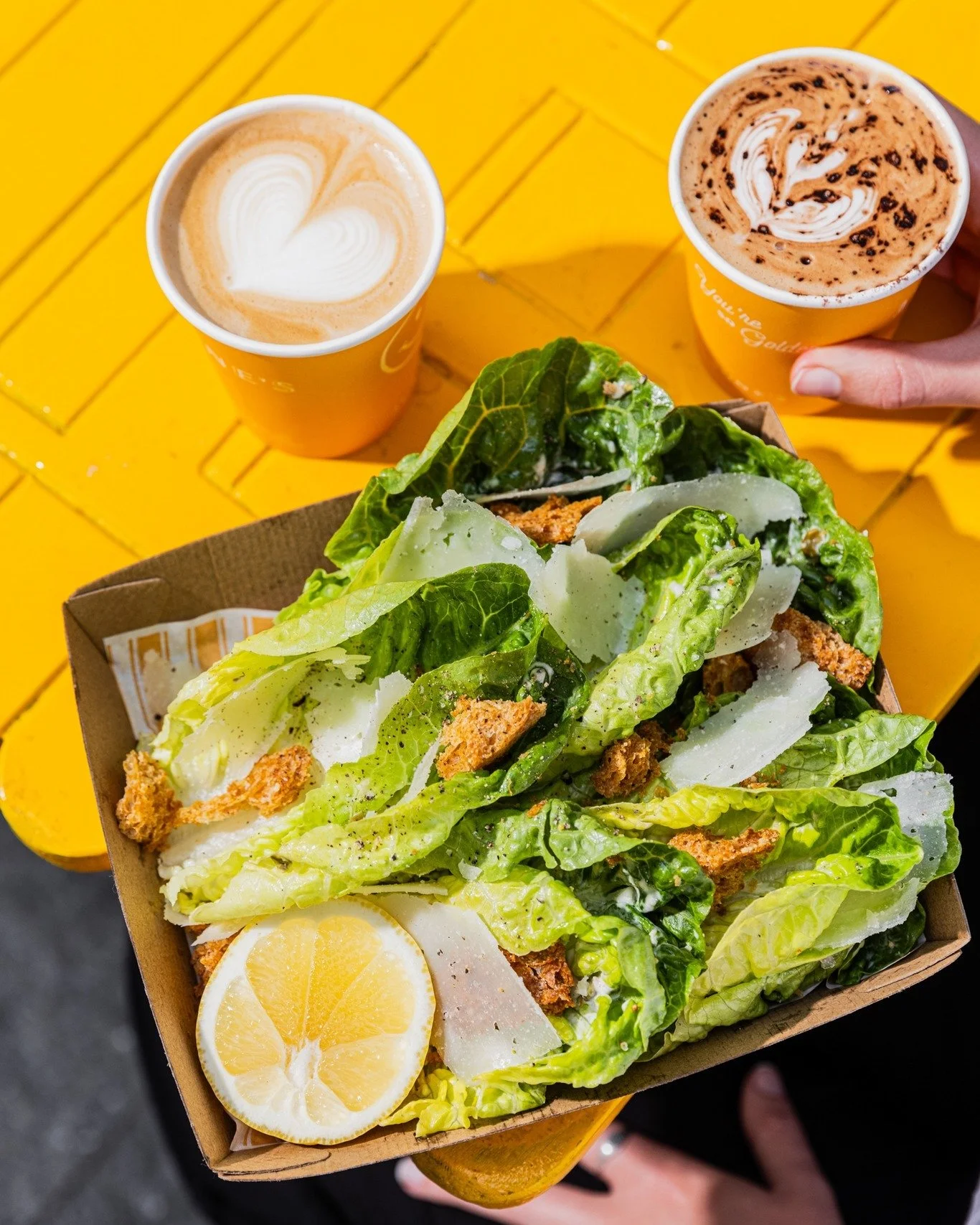 Caesar Salad with baby gem, sourdough croutons, parmesan &amp; lemon 🍋