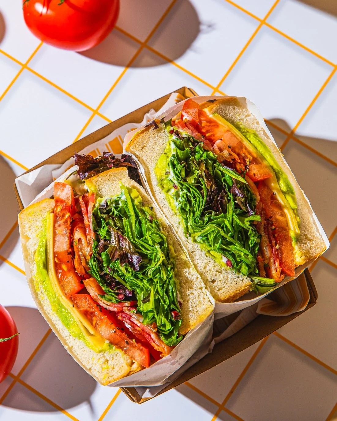 BLAT; with heirloom tomatoes, double smoked @blackforestsmokehouse maple bacon, aged cheddar, mayo &amp; mesclun 🥓🥗