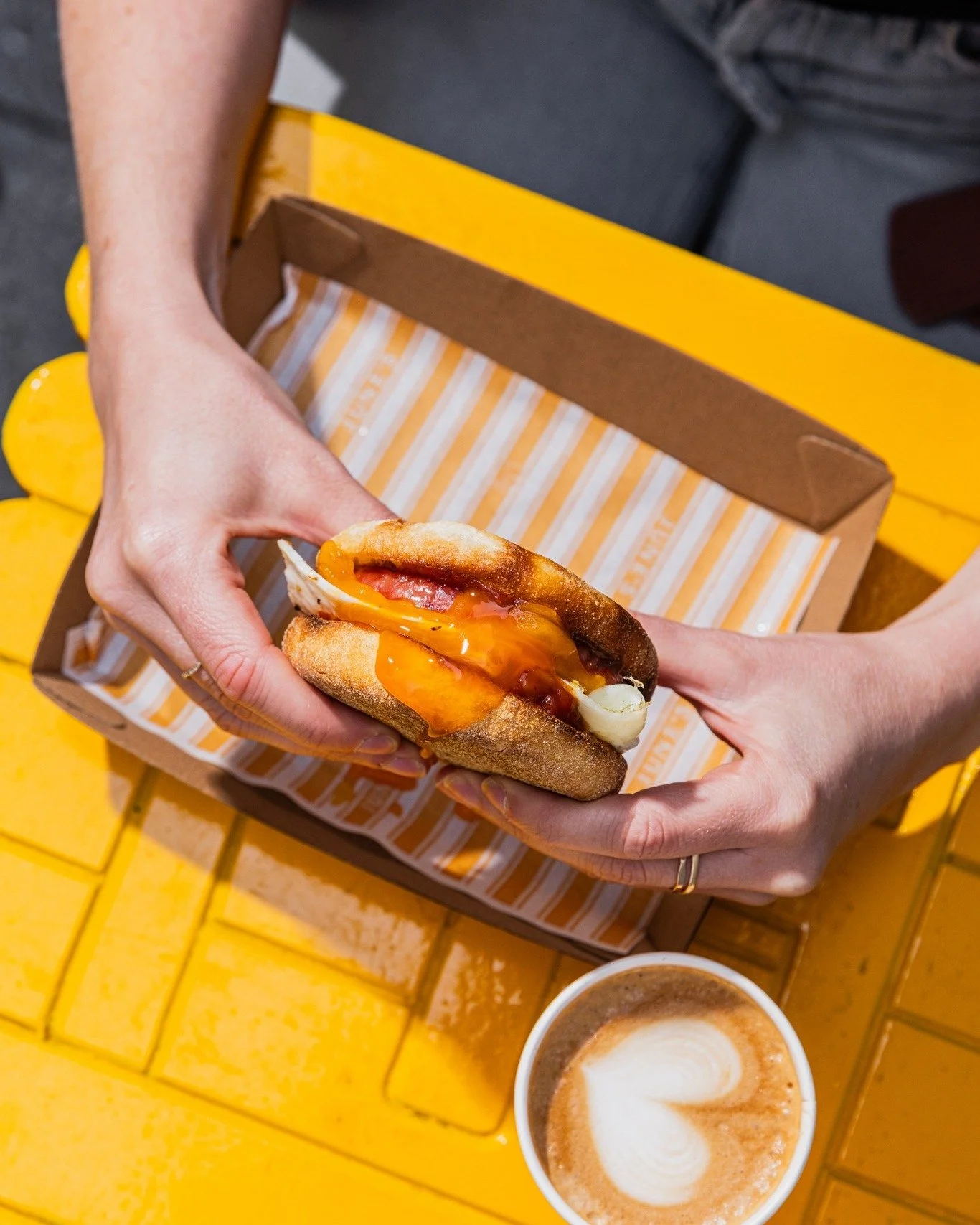 If you can&rsquo;t decide what to order this week, trust the people who know the menu best.

A staff favourite on repeat at June's: @lpsqualitymeats Smoked Sausage &amp; Egg Muffin with cheese &amp; tomato relish 😌