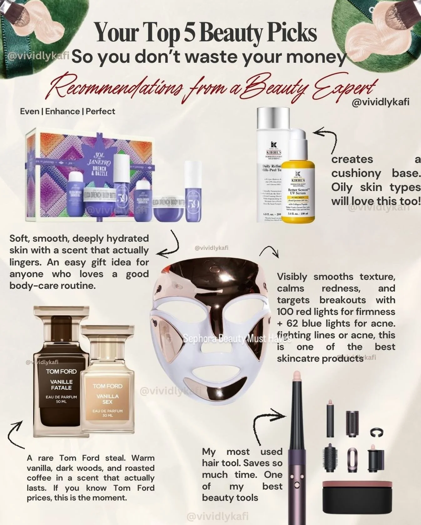 Your beauty picks this weekend (if you&rsquo;re getting anything) &mdash;so you don&rsquo;t waste your moolahh! 

These are genuinely my most-used beauty products, especially the Kiehl&rsquo;s duo, the Dr. Dennis Gross LED mask, and the Airwrap. I kn