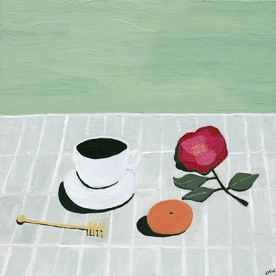    Jessica Wraight, Black Coffee, acrylic on board, 30 x 30cm, 2018 