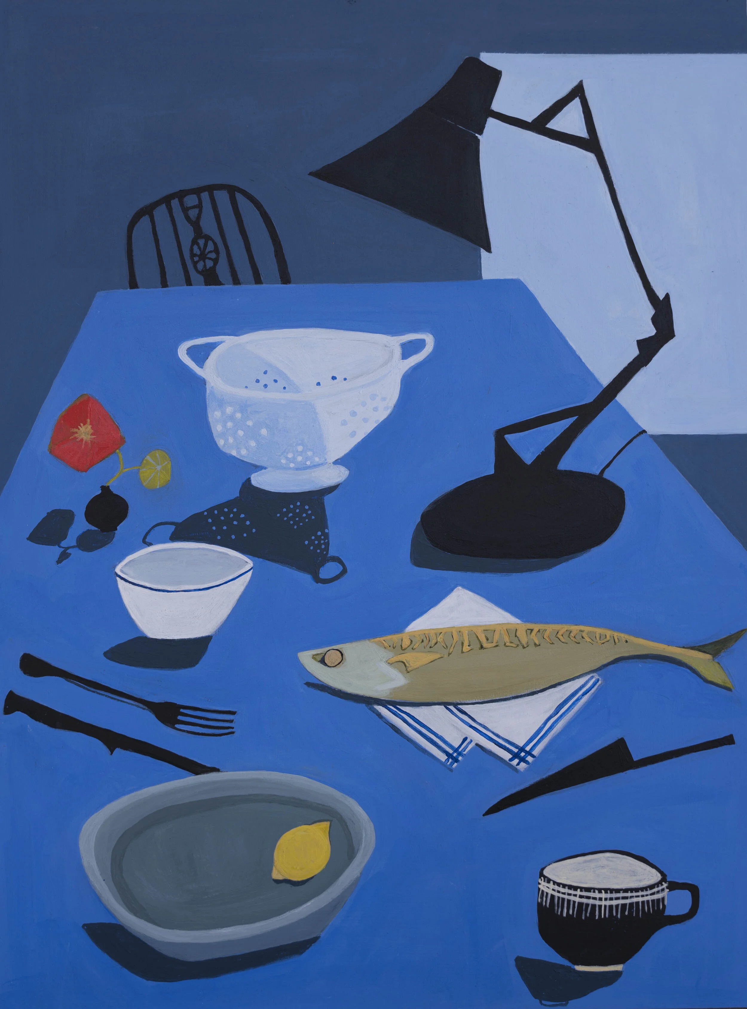    Jessica Wraight, Smoked Mackerel, acrylic on board, 40 x 30cm, 2020 
