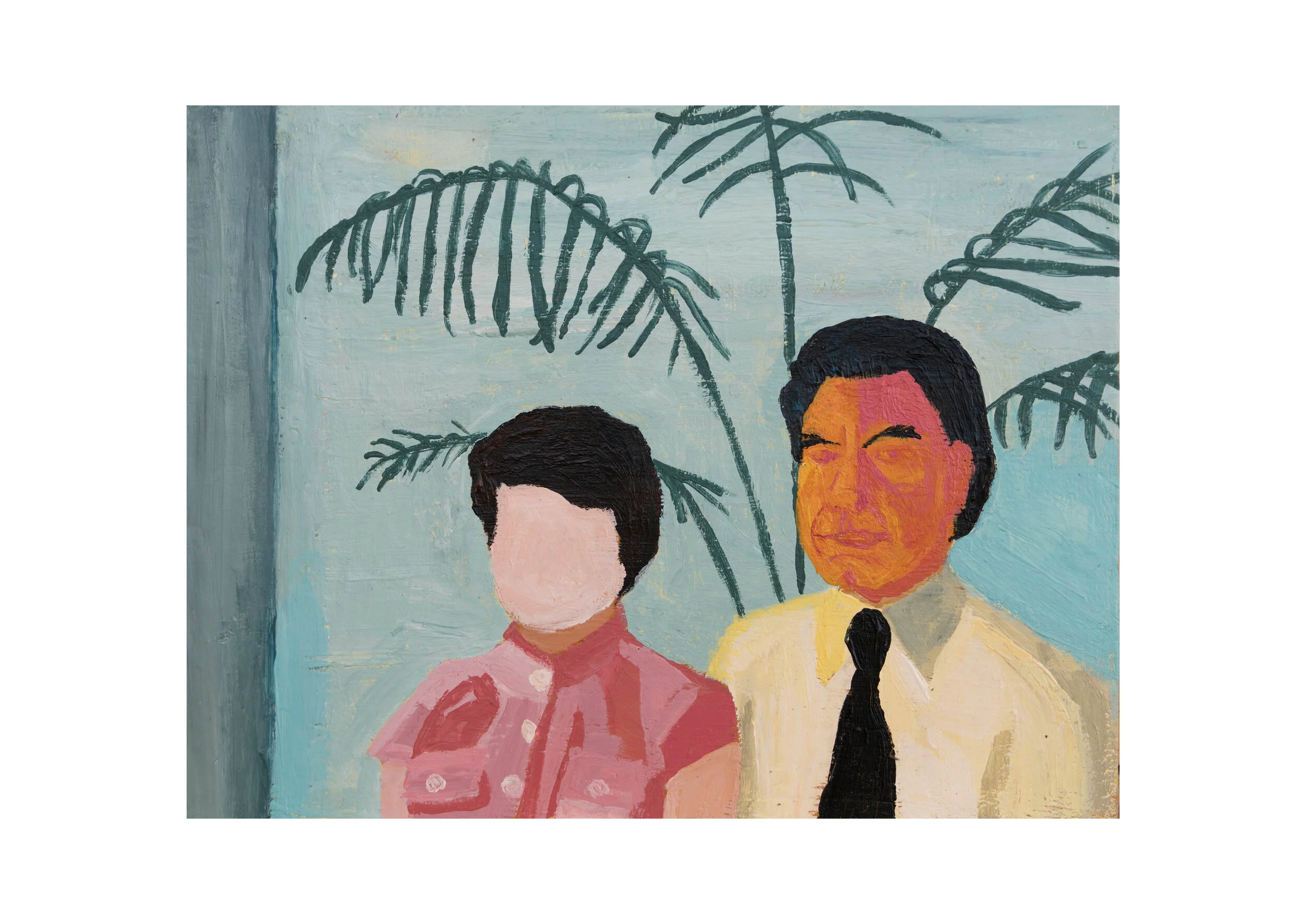    Jessica Wraight, Pat &amp; Rex, acrylic on board,  15.5 x 20cm, 2019 