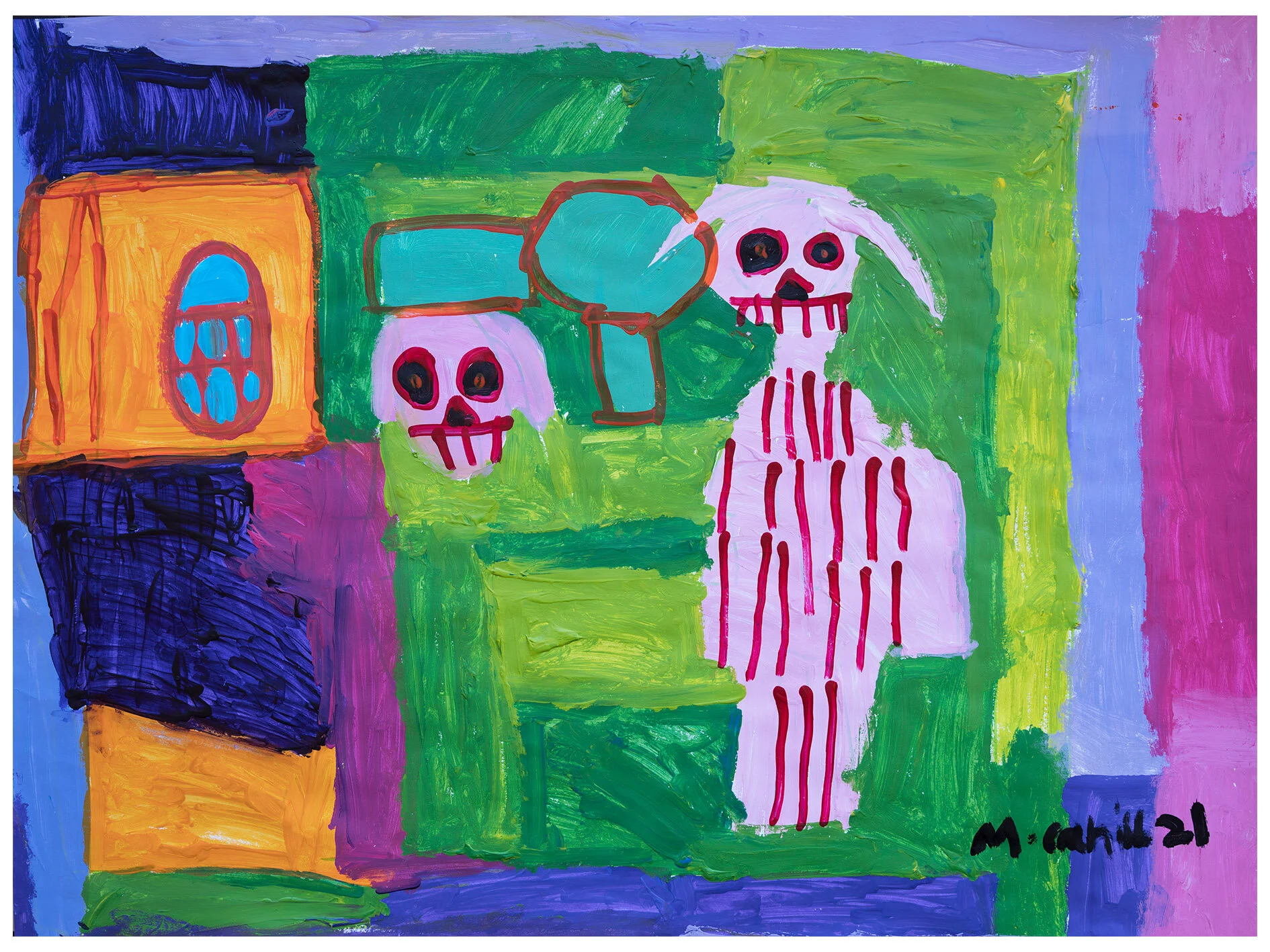    Martin Cahill, Scary Ghosts, acrylic on paper, 64 x 84cm, 2021 ( shop ) 