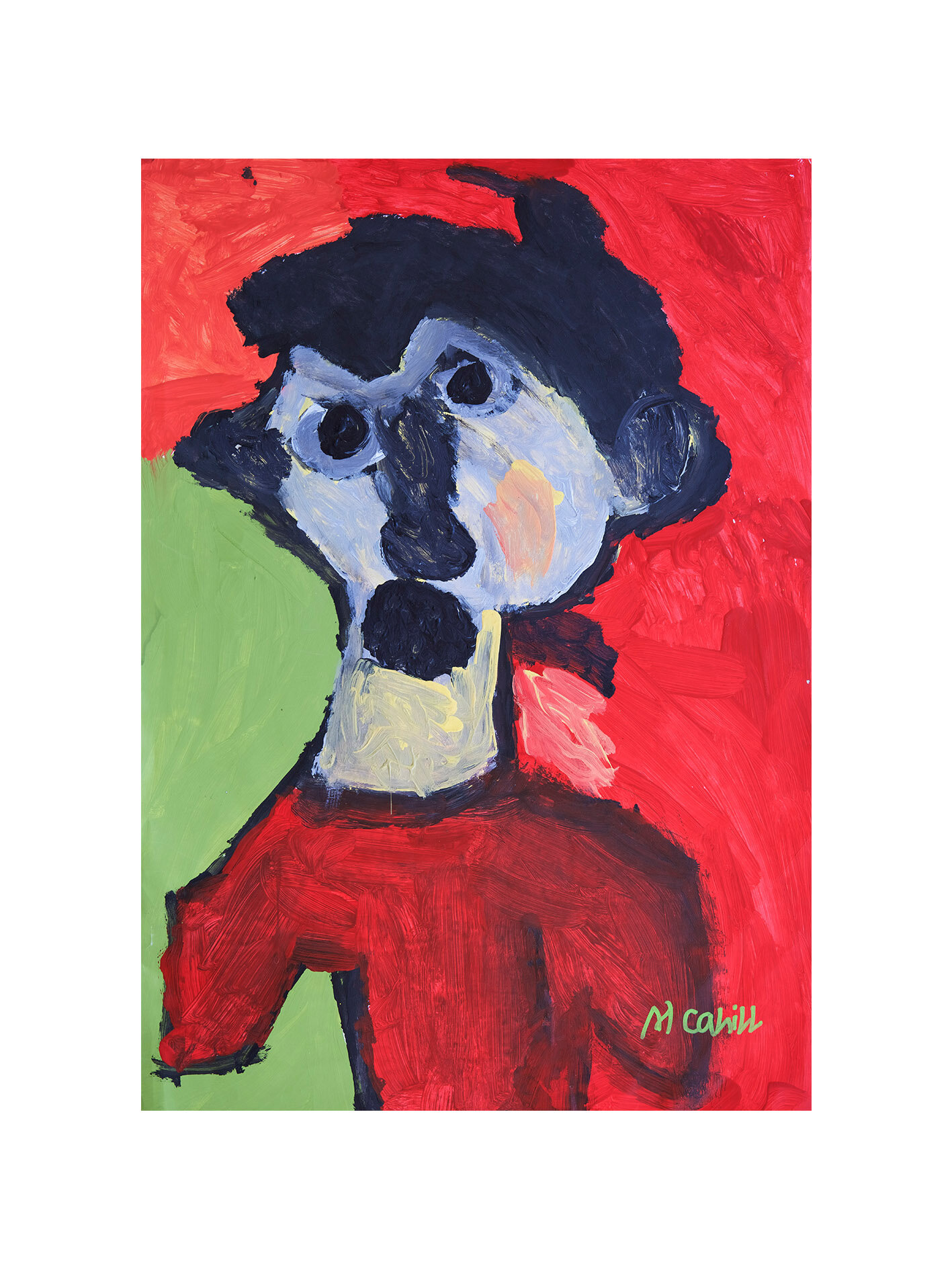    Martin Cahill, Man (referencing Nolan), acrylic on paper, 59 x 42cm, 2016 ( shop ) 