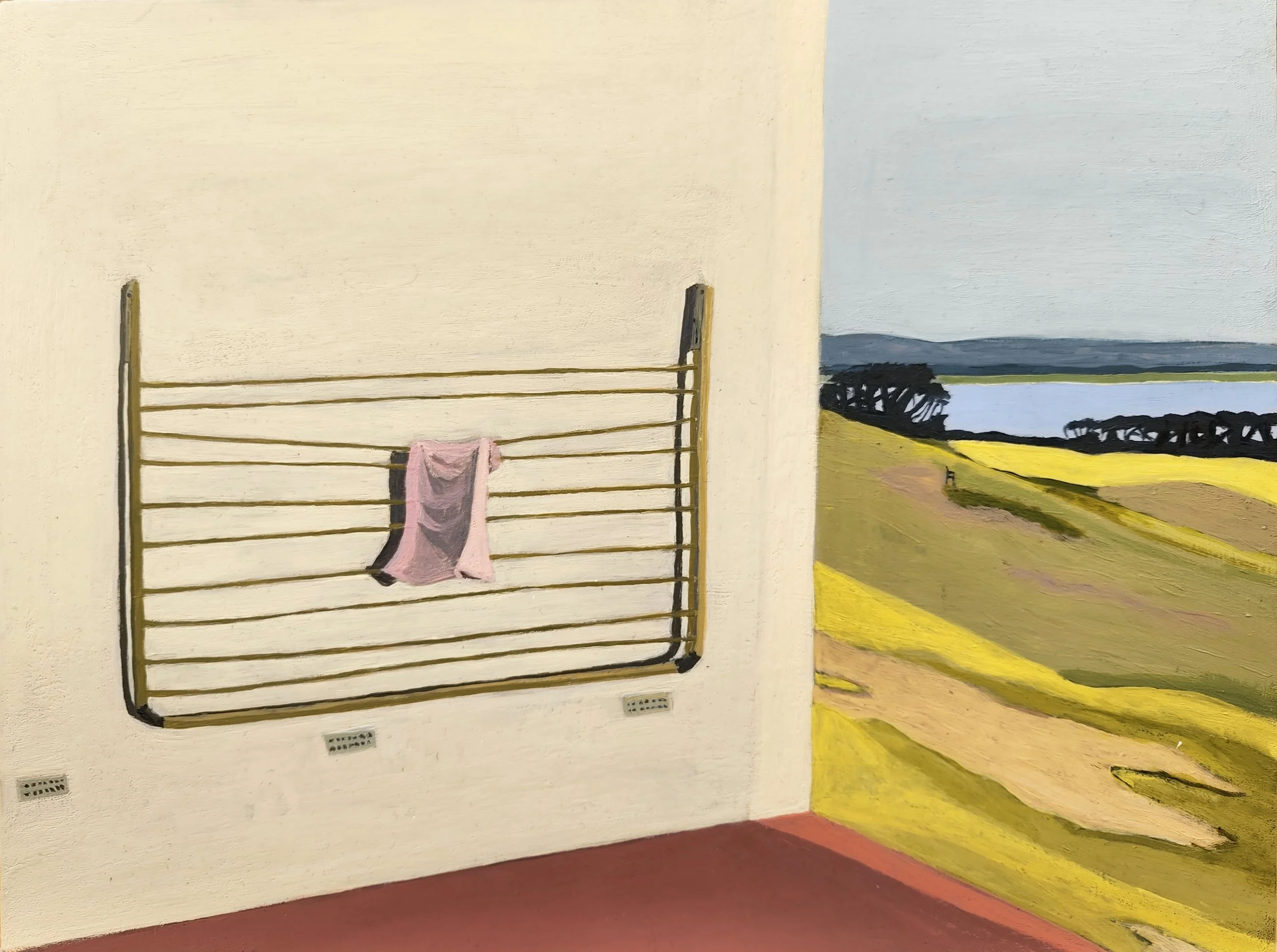  Jessica Wraight, Guests’ Line, acrylic on board, 30 x 40cm, 2021 