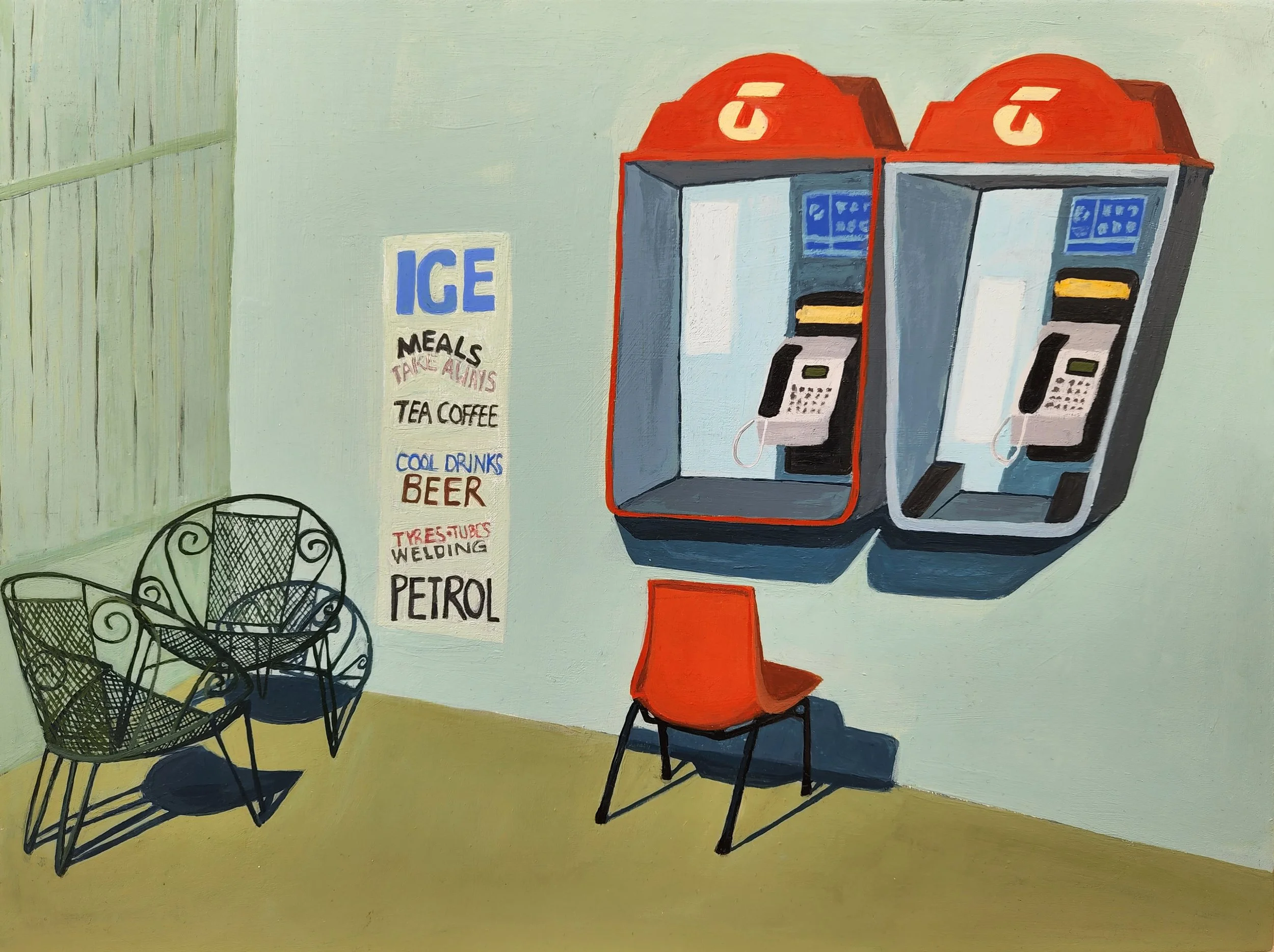  Jessica Wraight, I’ll Call You When I Arrive, acrylic on board, 30 x 40cm, 2022 