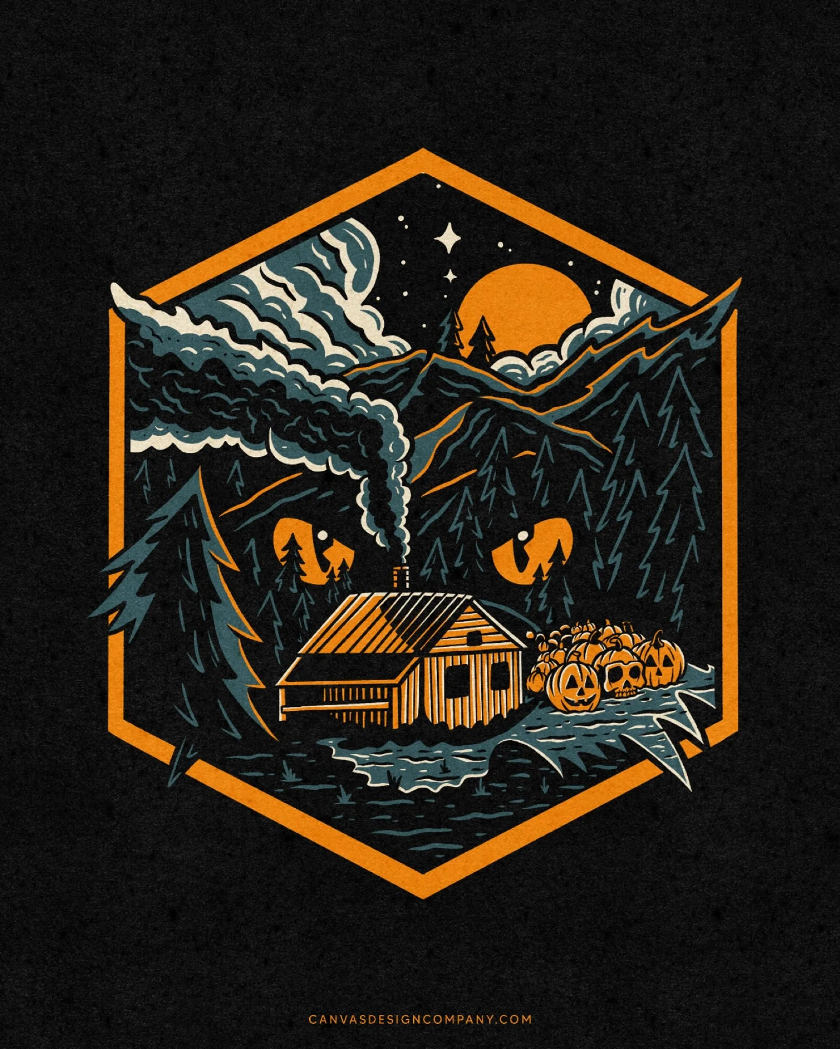 One of the awesome graphics made @halloweenshirtcompany! Black Cat Mountain 👀 🐈&zwj;⬛ 
Loved working with them on this little collection of graphics earlier this year! 🎃 
#hallowenshirtcompany #canvasdesigncompany #halloween #spooky #blackcat #ill