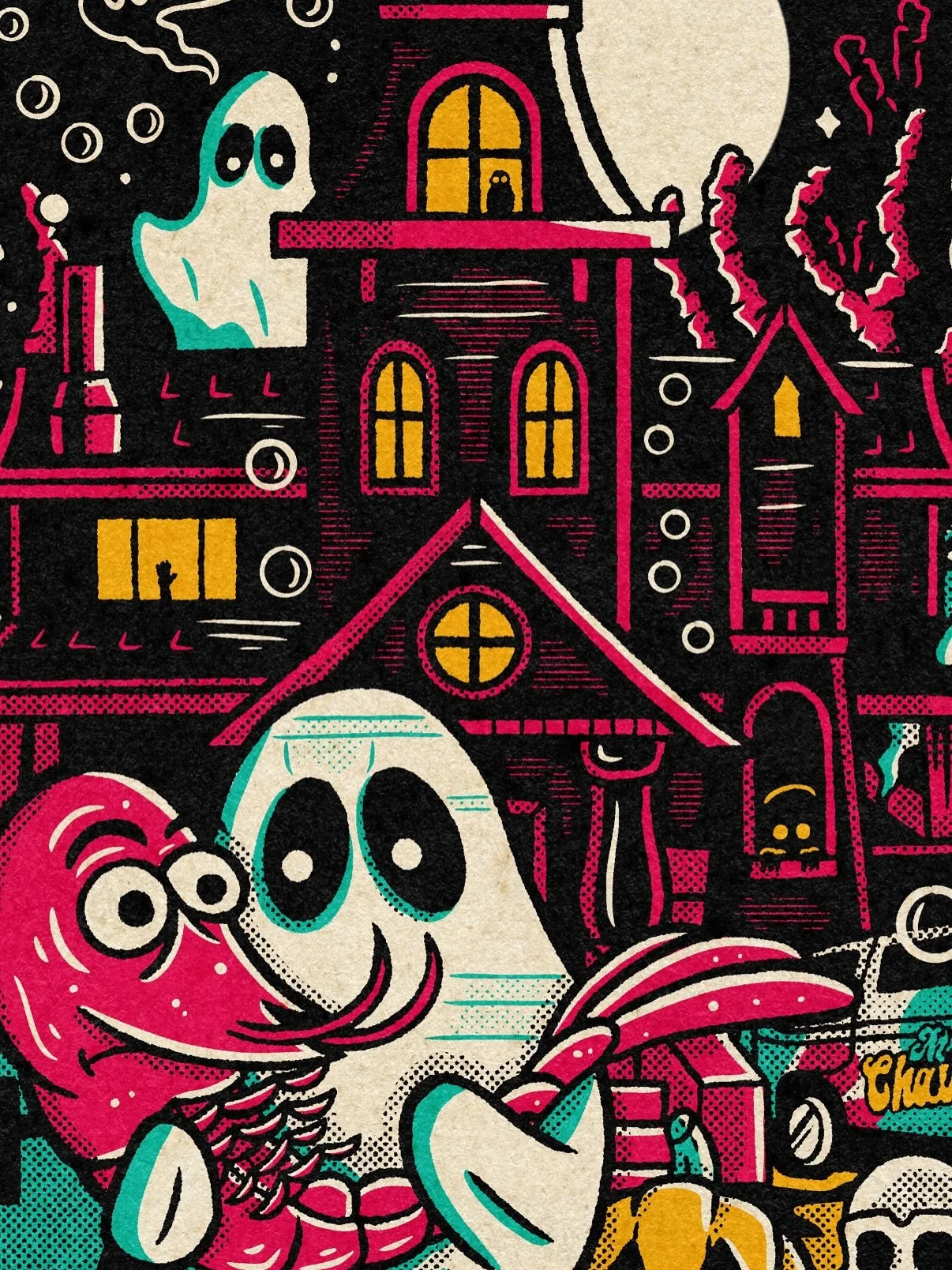 One of those all time favorites is this #scoobydoo inspired #halloween graphic tee project for @mr.chavela!
Lots of hidden easter eggs if you look close enough 👀 
Got a few more spooky designs to show before October is over 👻 
#spookyart #spooky #d
