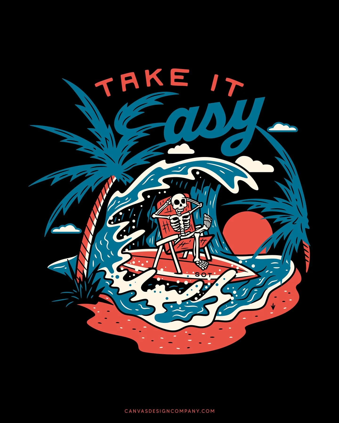 Surfs up! 🏄 🌊 
New graphic tee for @shirtsontap! 🏝️ 💀 
Head to their site and snag one of their sweet new brand tees 
.
Need some new tees for your brand?
Hit up Cam@canvasdesigncompany.com to get a project started. Running deals all November bef